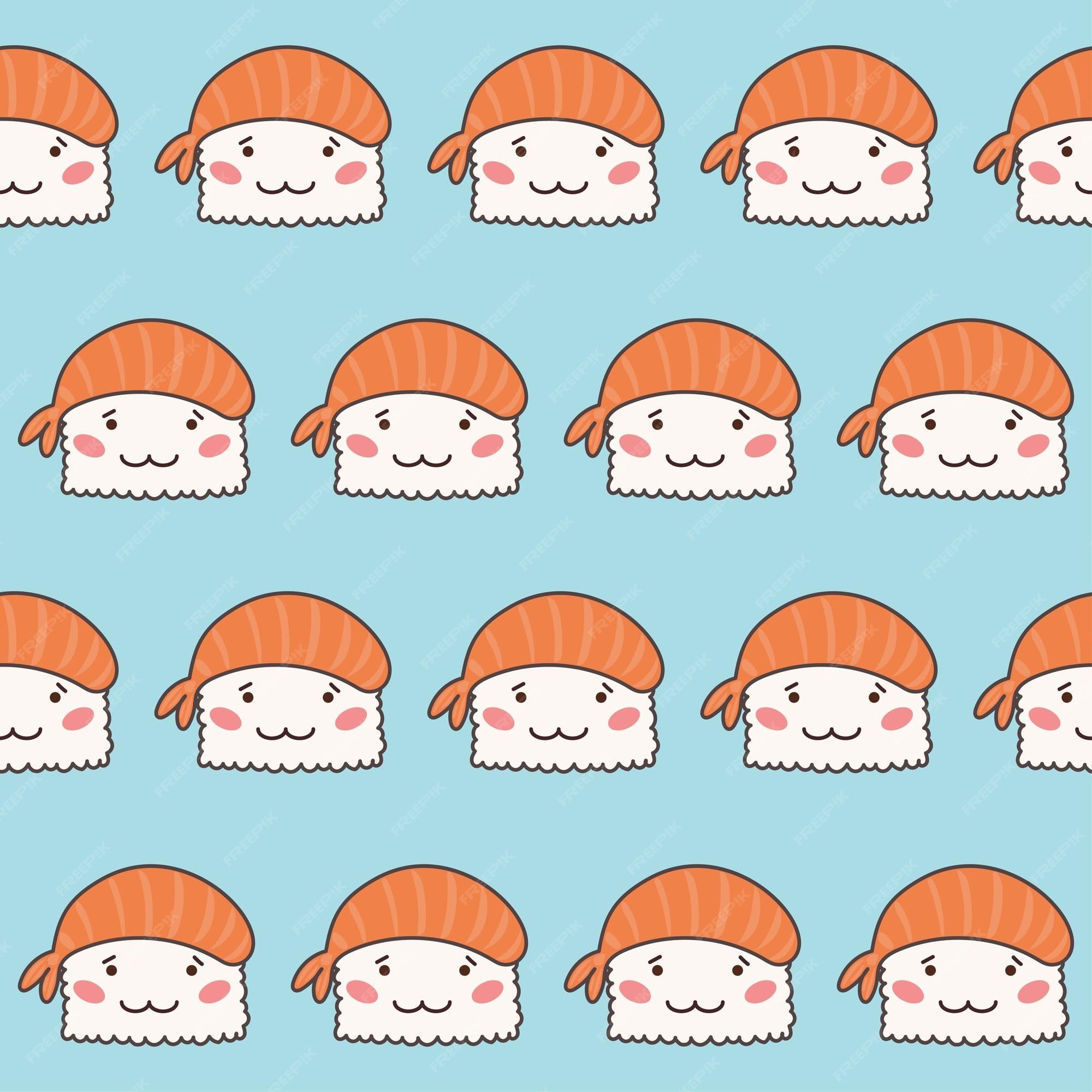 2000x2000 Asian food doodle wrapping paper print