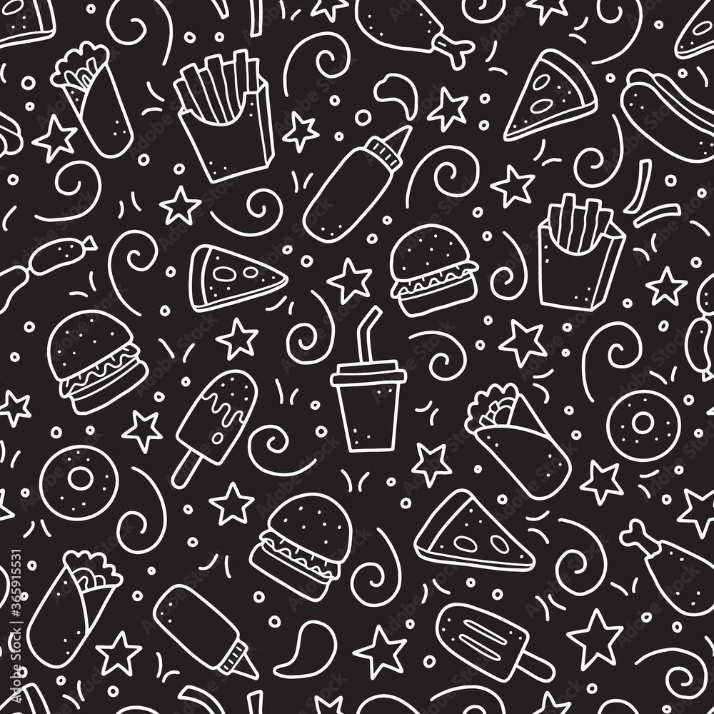 1000x1000 Hand drawn seamless pattern with fast
