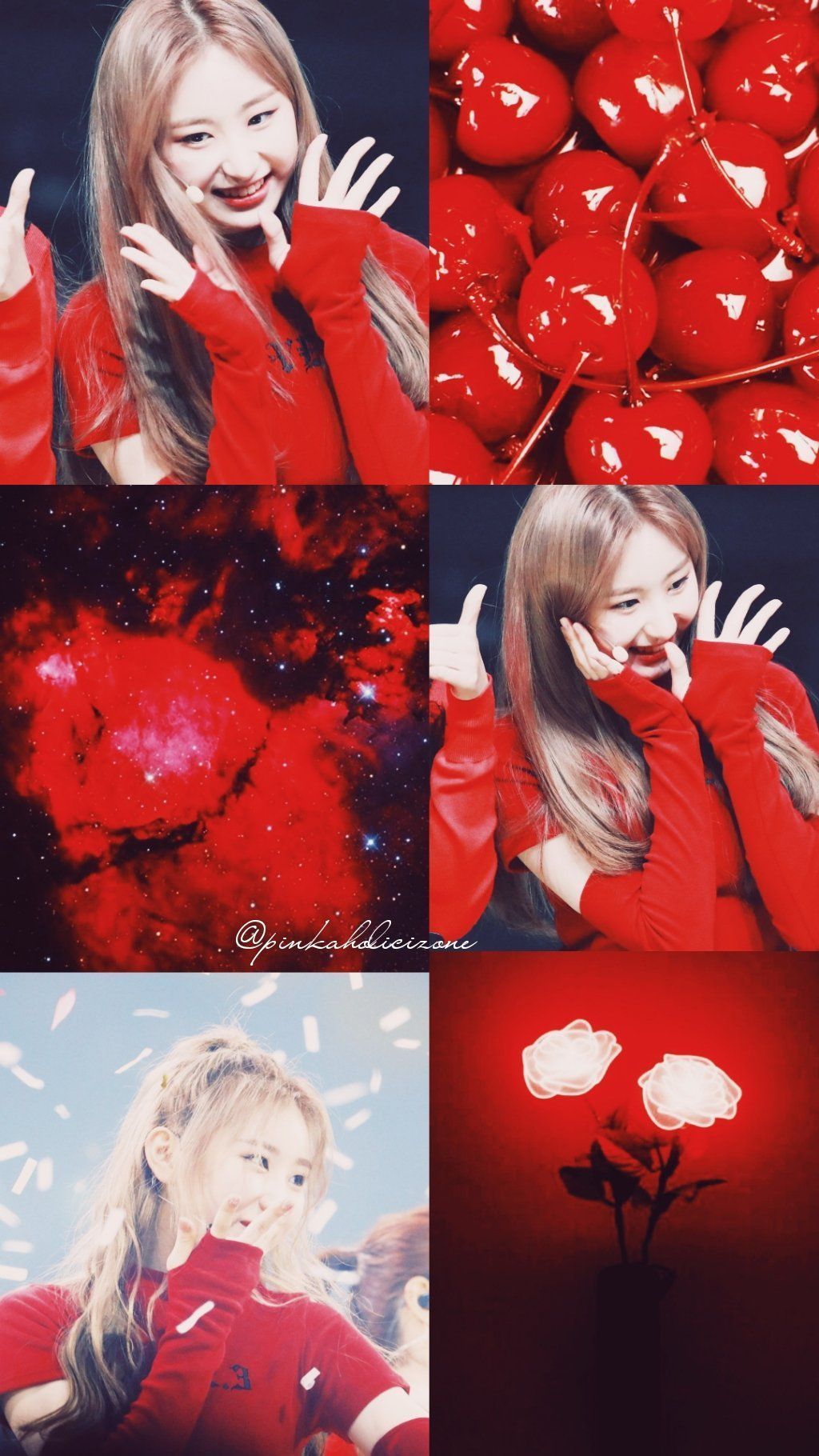 1024x1820 Lee Chae Yeon Red Theme Wallpaper