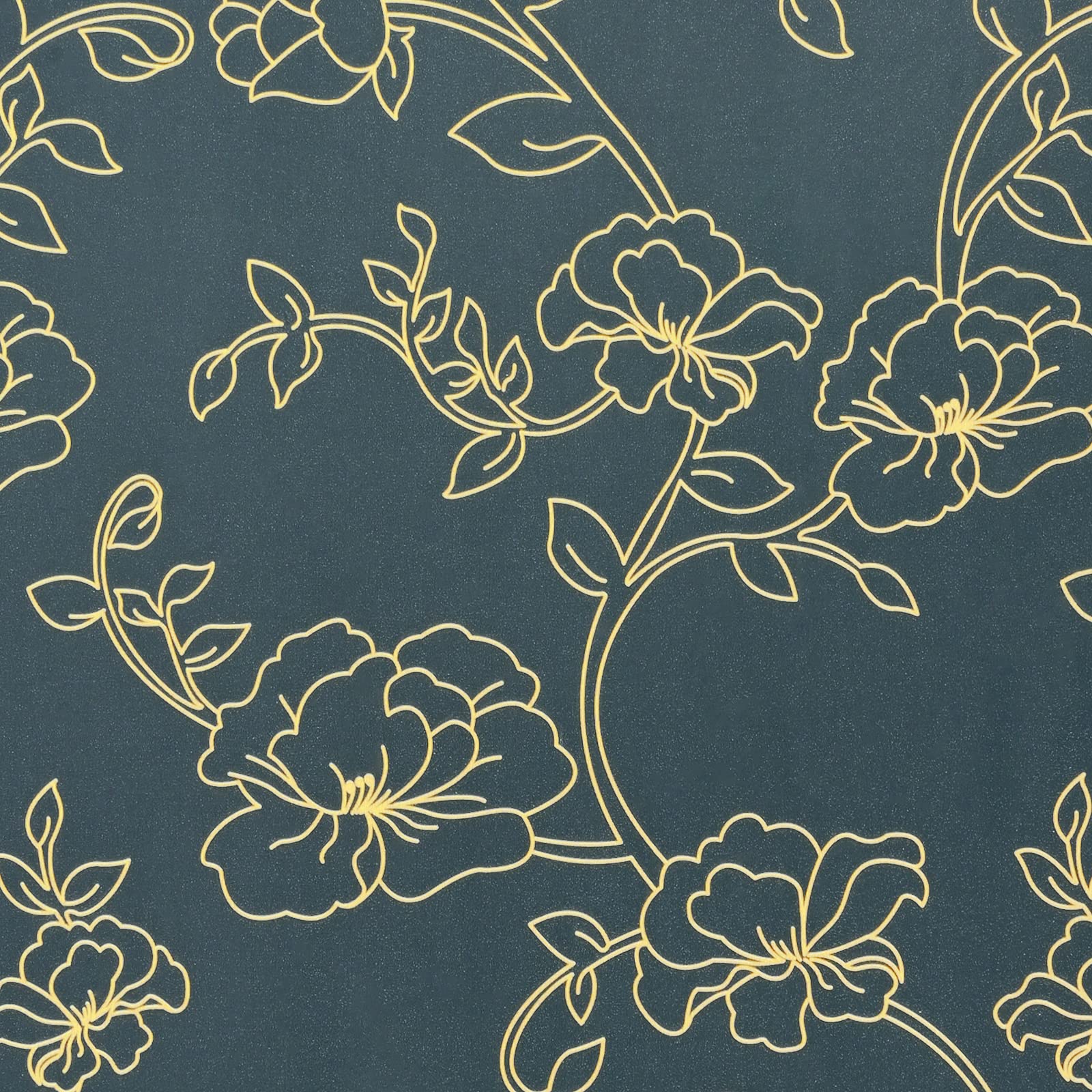 1600x1600 Metallic Gold Peonies Floral Wallpaper