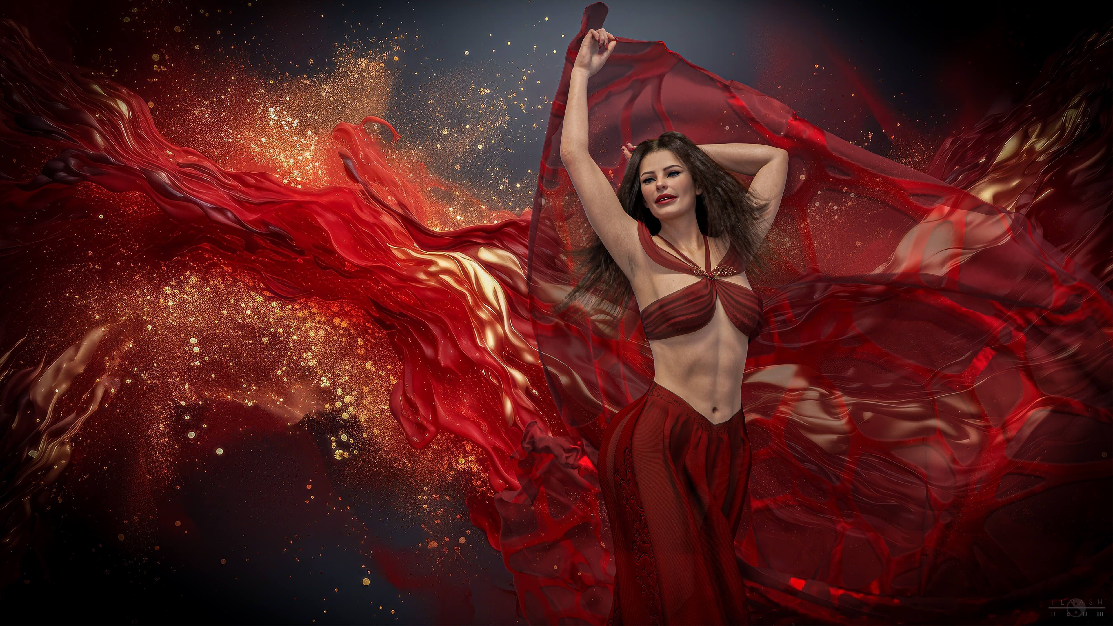 3840x2160 CELESTIAL DANCER AKASHA WALLPAPER 3D