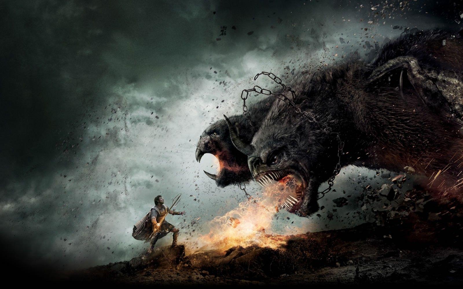 1600x1000 Monster War with Man Art