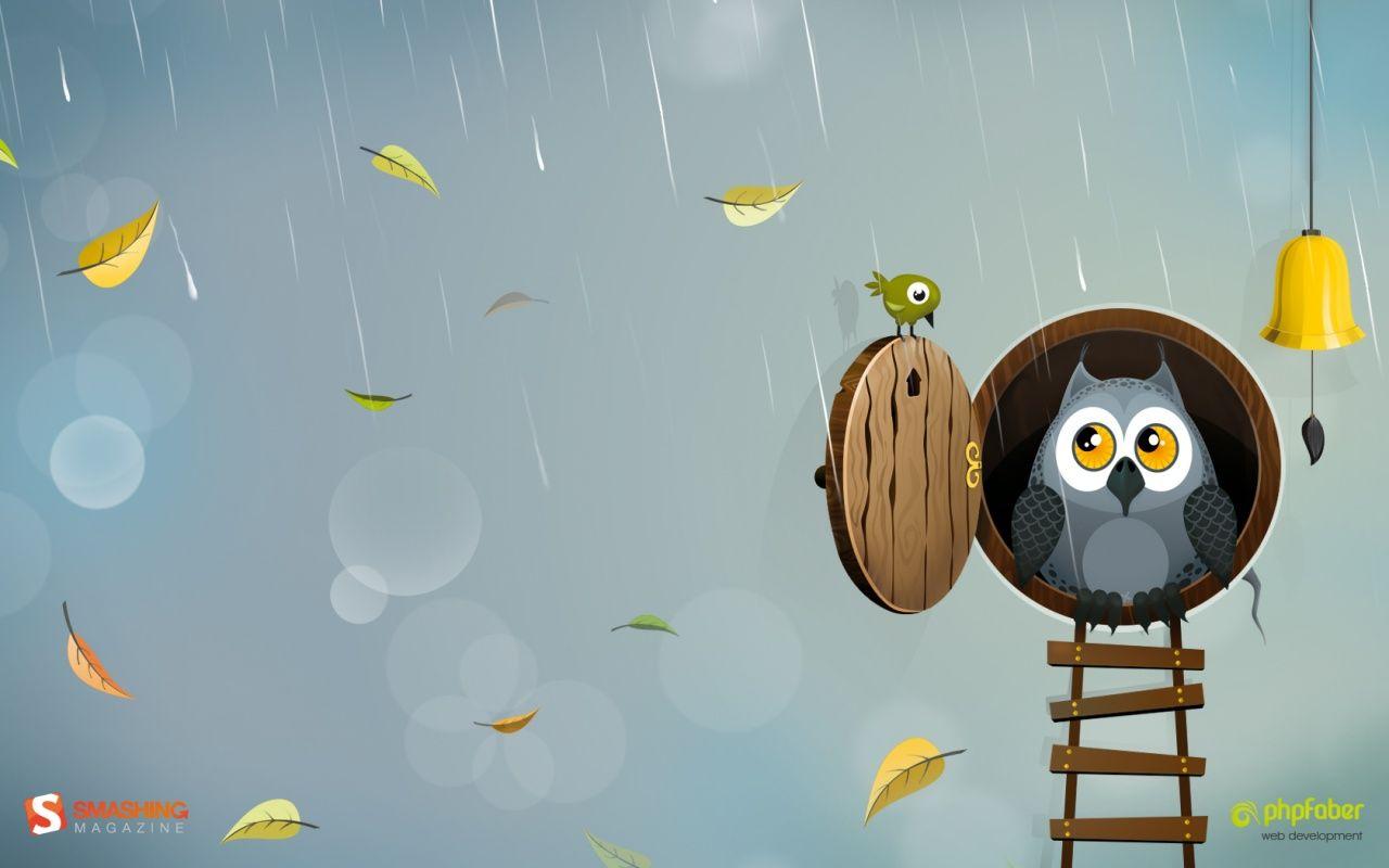 1280x800 Vintage Owl Desktop Wallpaper