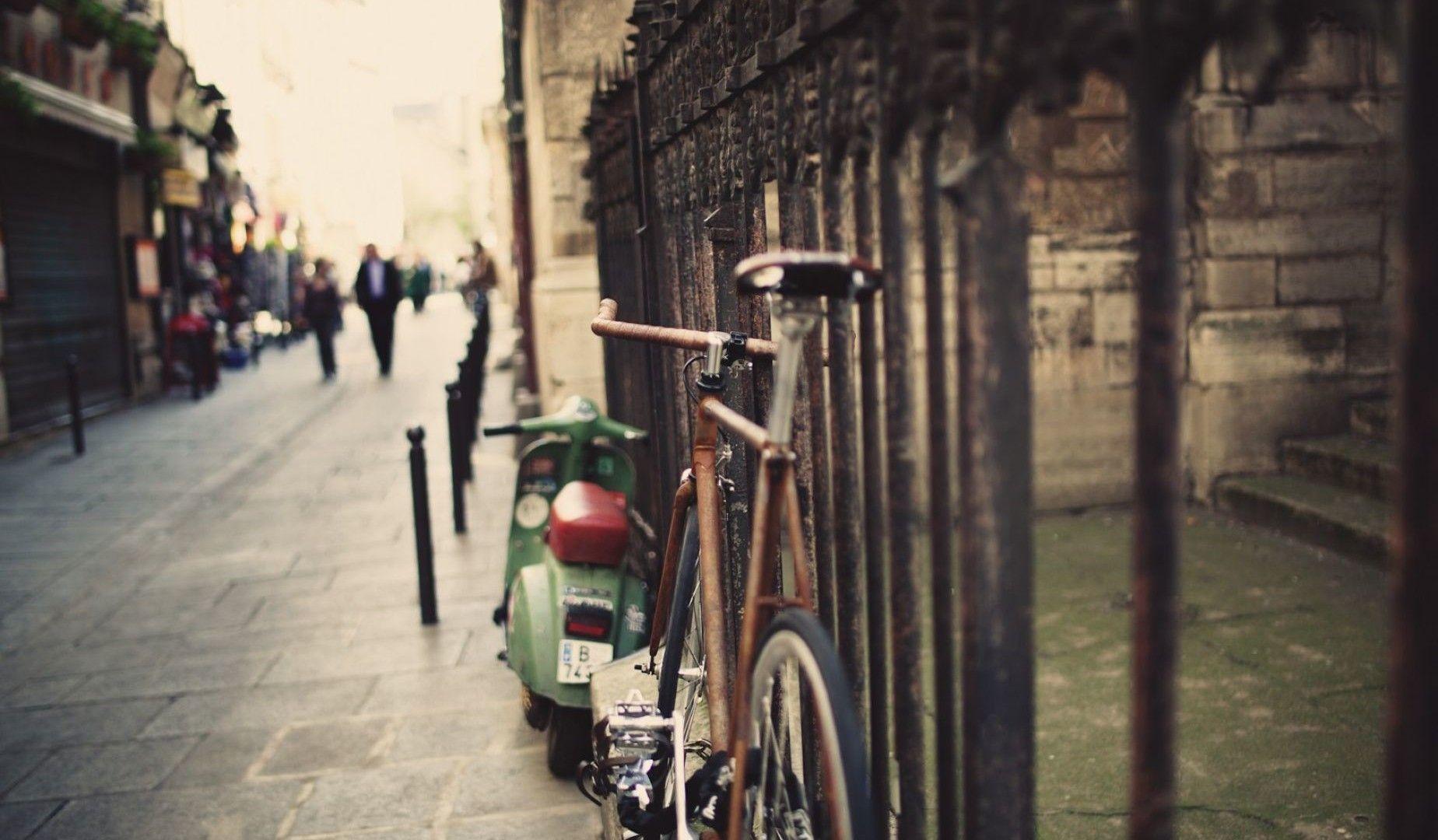 1848x1080 Vintage City Photography Bicycle Wallpaper: Desktop HD Wallpaper
