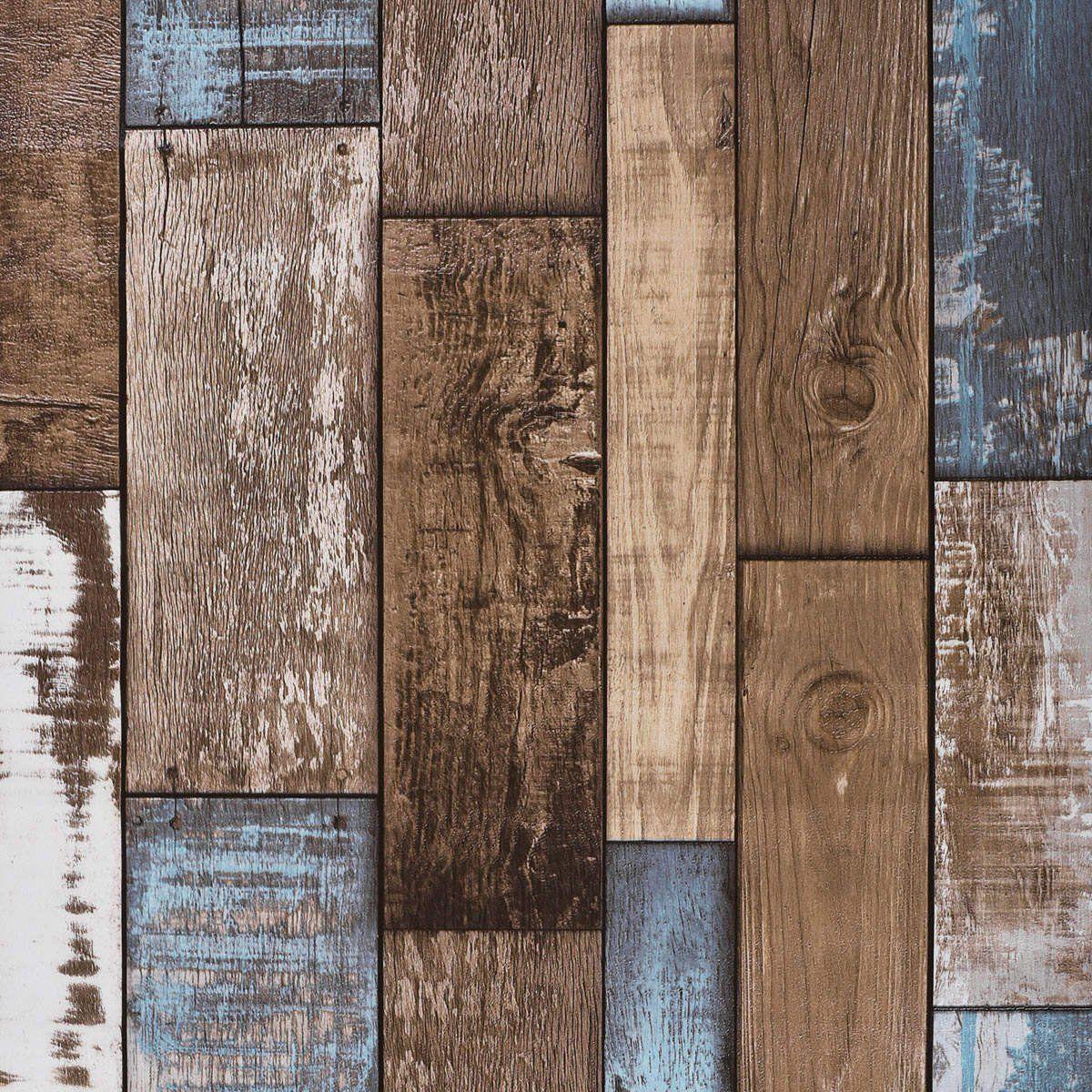 1200x1200 Giấy dán tường bằng gỗ được Akea thu hồi, Hình nền trông bằng gỗ giả cổ điển, cho Decal gia đình, nhà hàng, quán cà phê, v.v. Kích thước 20,8 inch x 32,8ft, 57 sq.feet