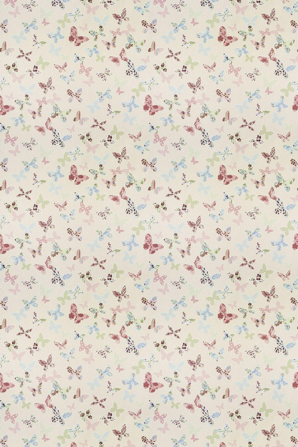 1200x1800 Wallpaper Vintage Background Butterflies Pink Green