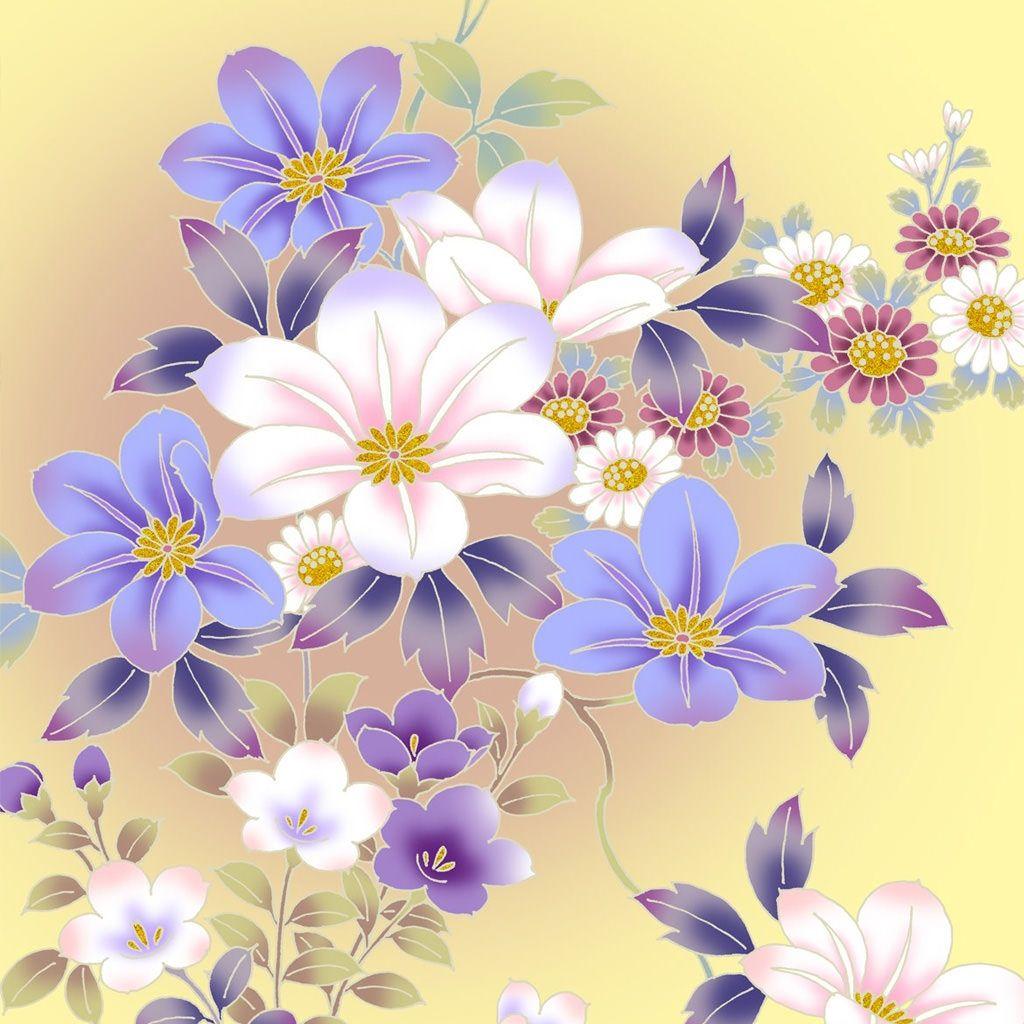 1024x1024 FREE Floral Vintage Wallpaper in PSD