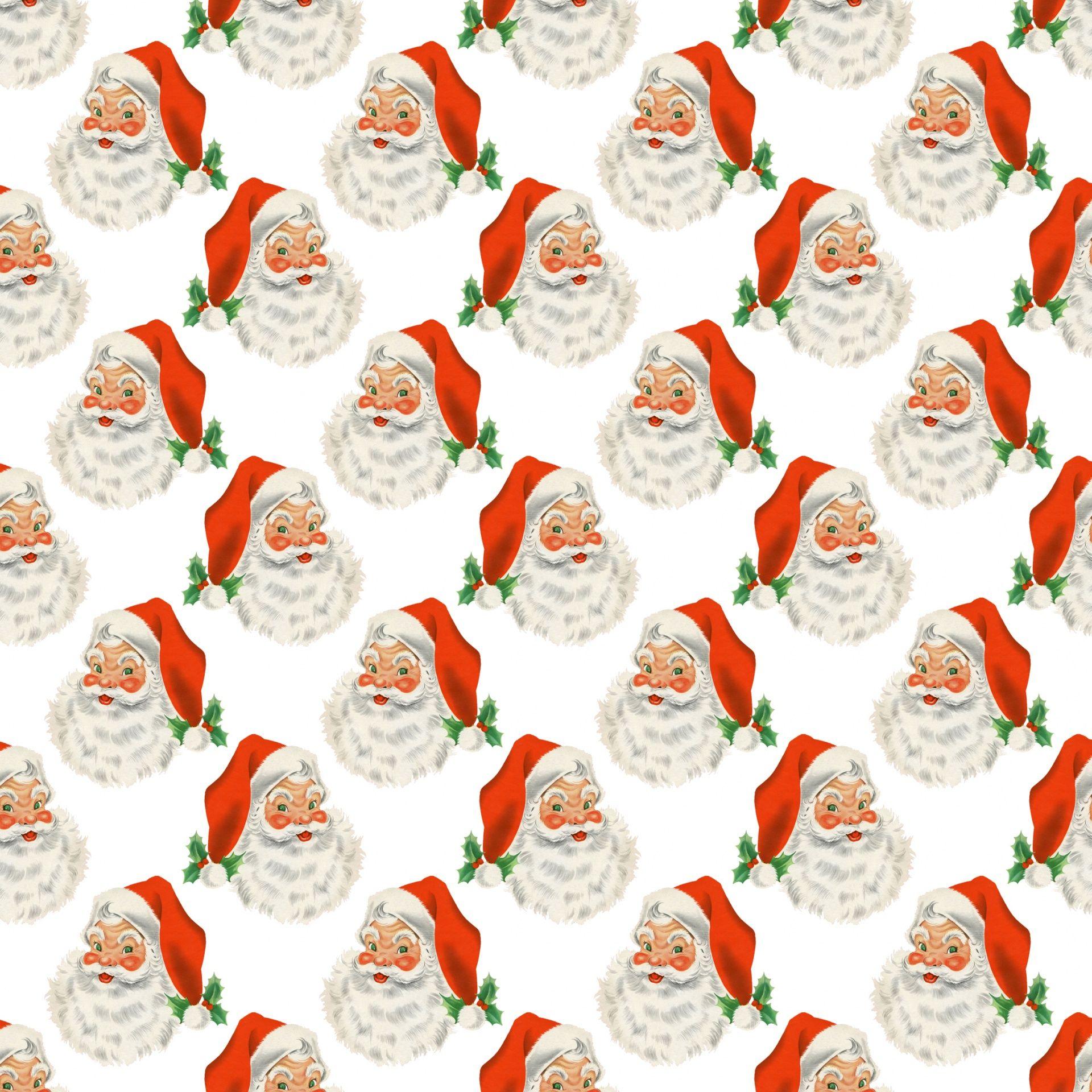 1920x1920 Christmas, santa, vintage, retro, santa claus