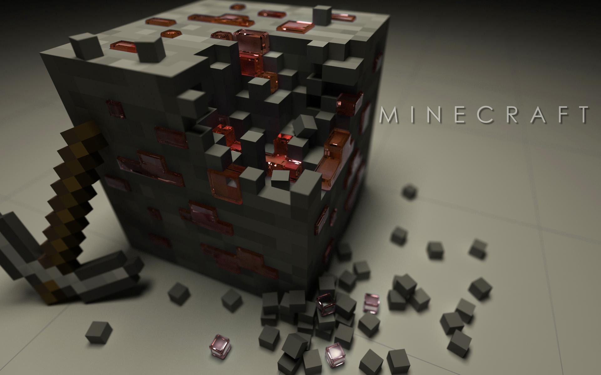 1920x1200 Minecraft Hình nền Minecraft hình nền màu xám mát mẻ khối cuốc