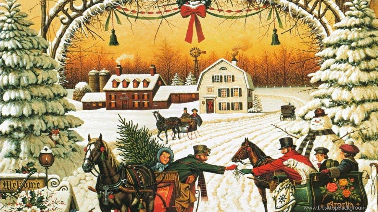 1280x720 Old Fashioned / Vintage Christmas Wallpaper Crazy