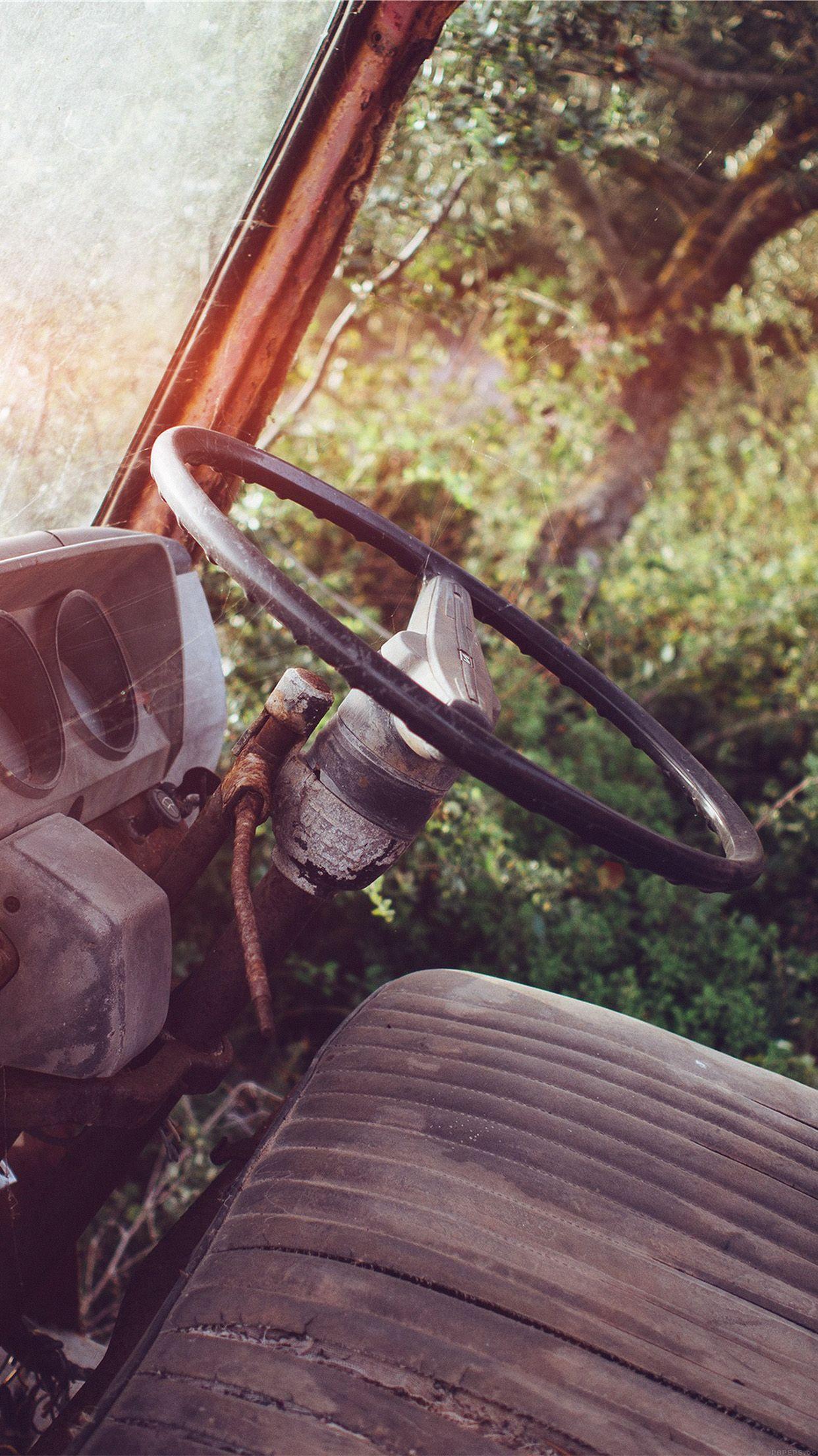 1242x2208 Old Car Forest Vintage Flare Nature Carl Kadysz Android