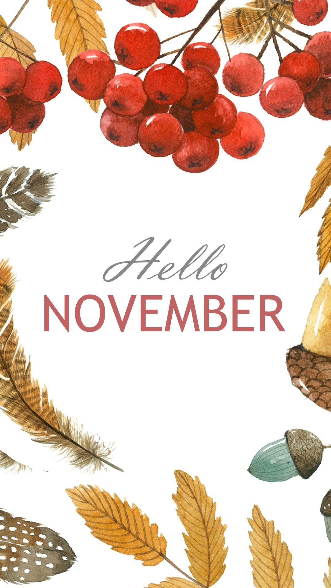 Download Hello November Woman Holding Leaf Wallpaper  Wallpaperscom
