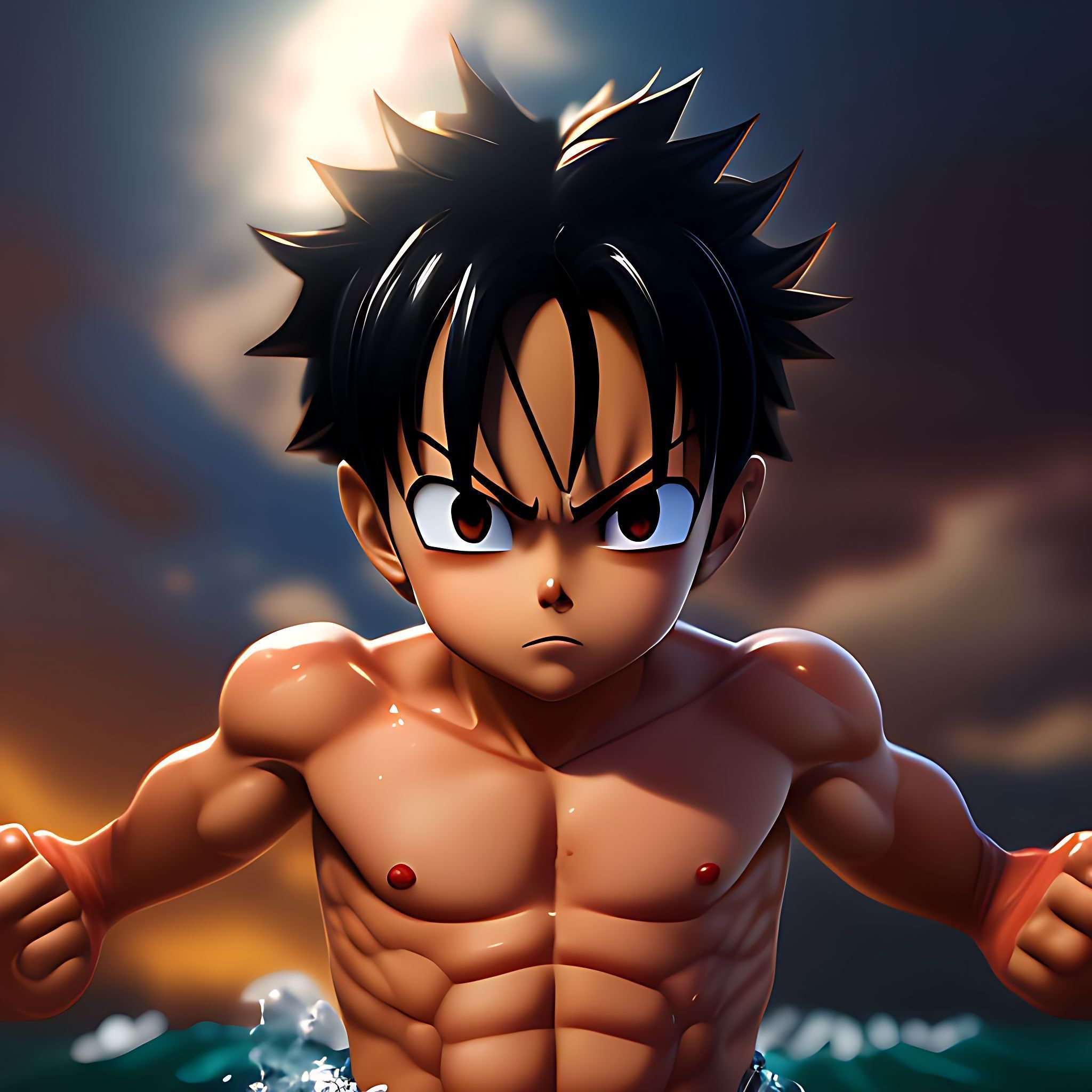 2048x2048 Grown Alpaca714: Young Luffy Swimming