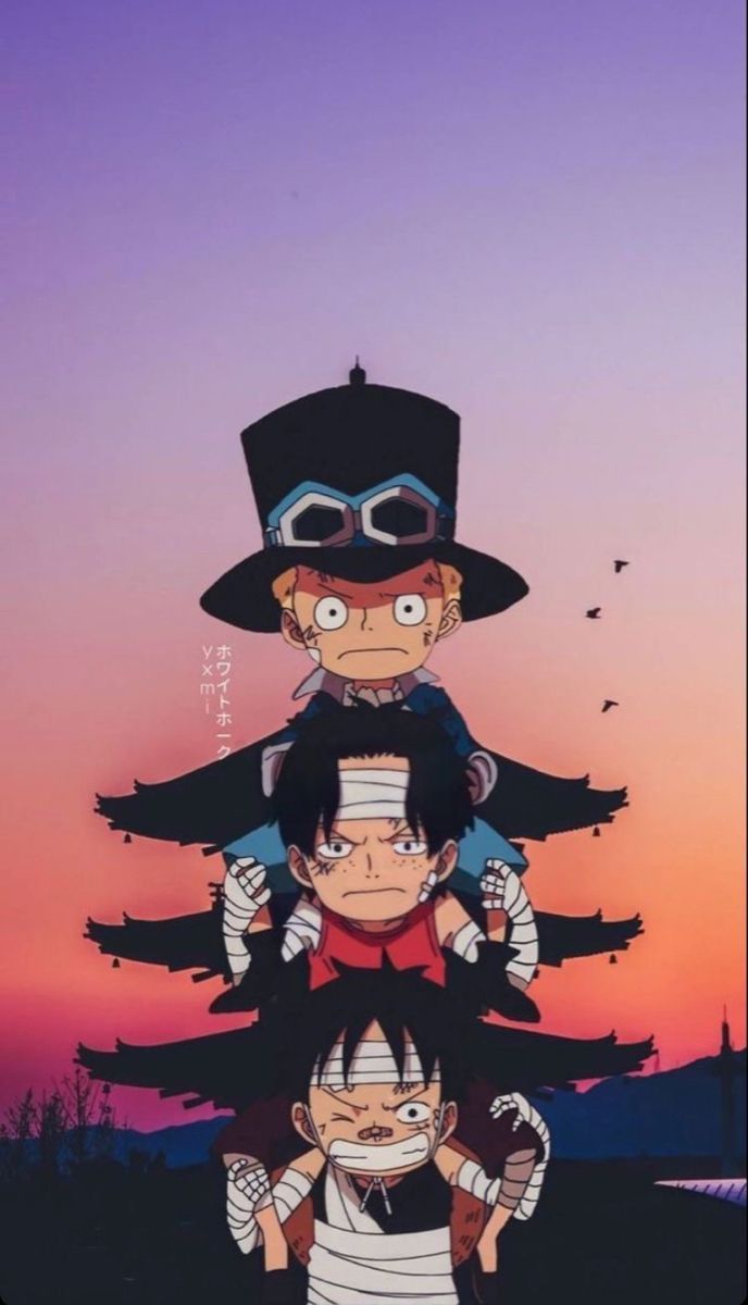 688x1200 Luffy, Sabo, Ace, One piece