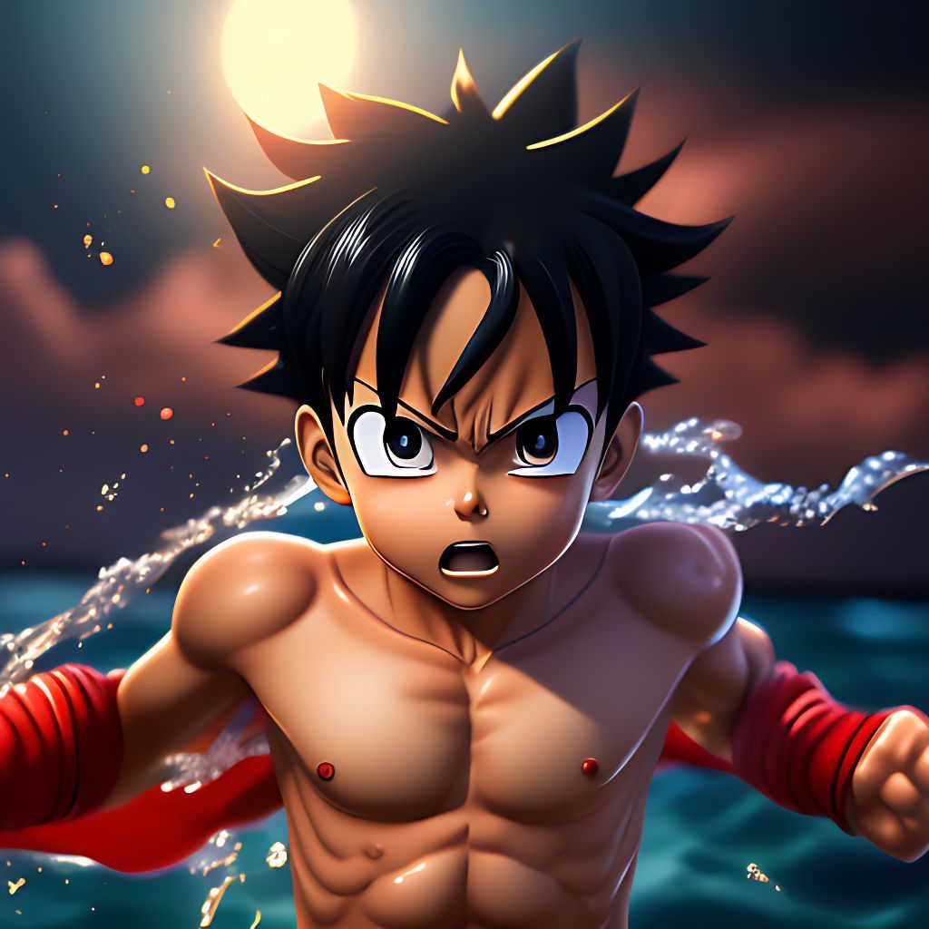 1024x1024 Grown Alpaca714: Young Luffy Swimming