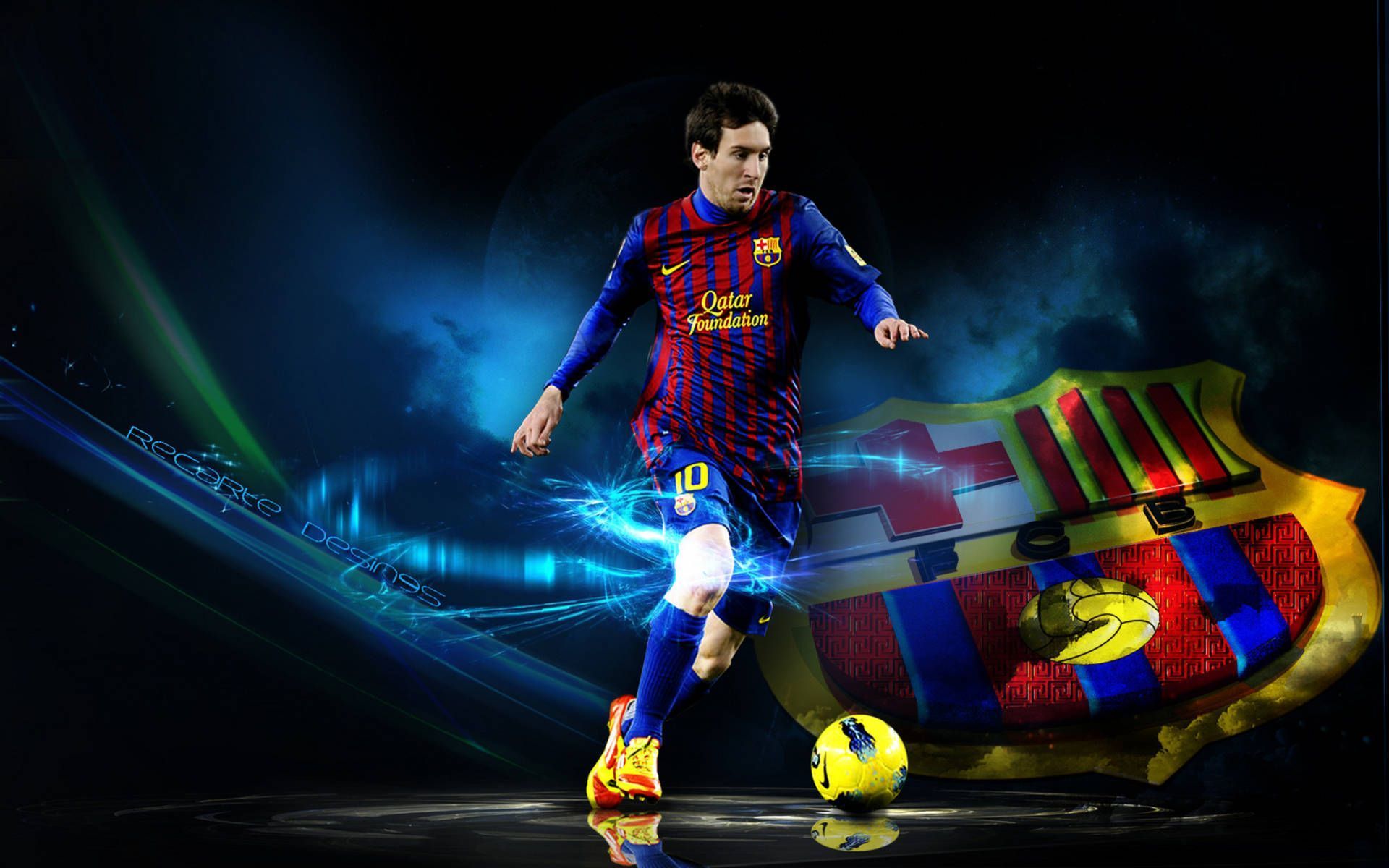 1920x1200 Download Lionel Messi with FC Barcelona Wallpaper