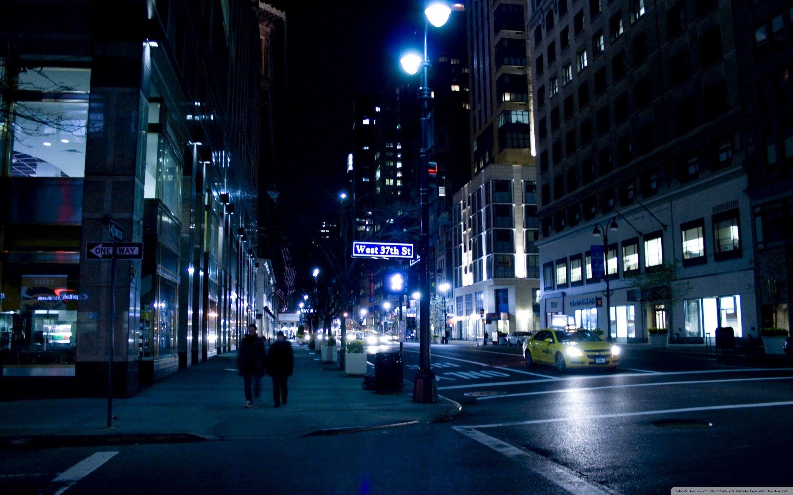 2560x1600 Night City Street Wallpaper City Street Background