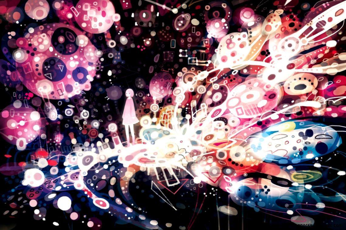 Anime Abstract neon lights Artwork wallpaper  plingcom