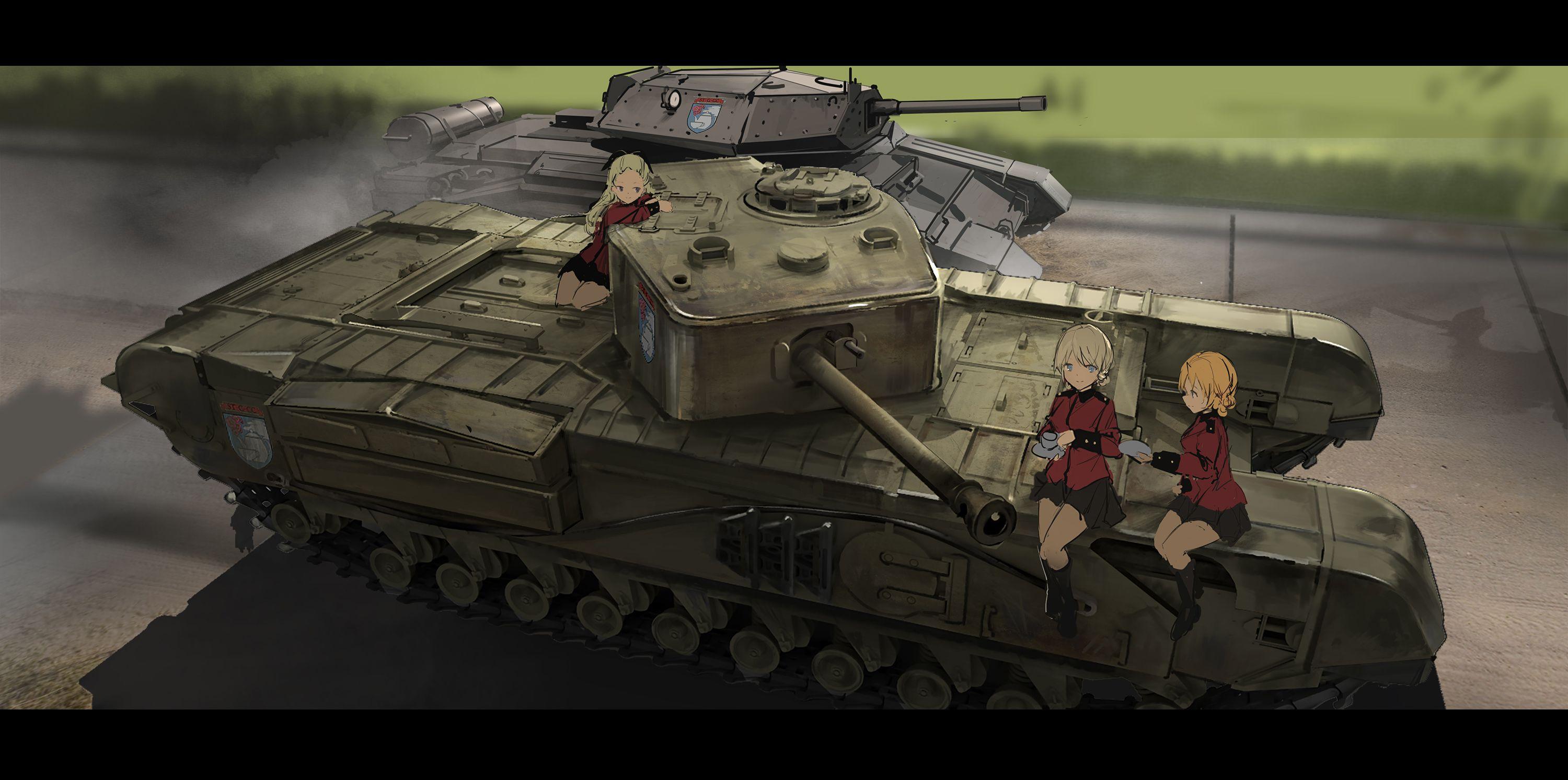 3000x1493 Girls und Panzer HD Wallpaper and Background Image
