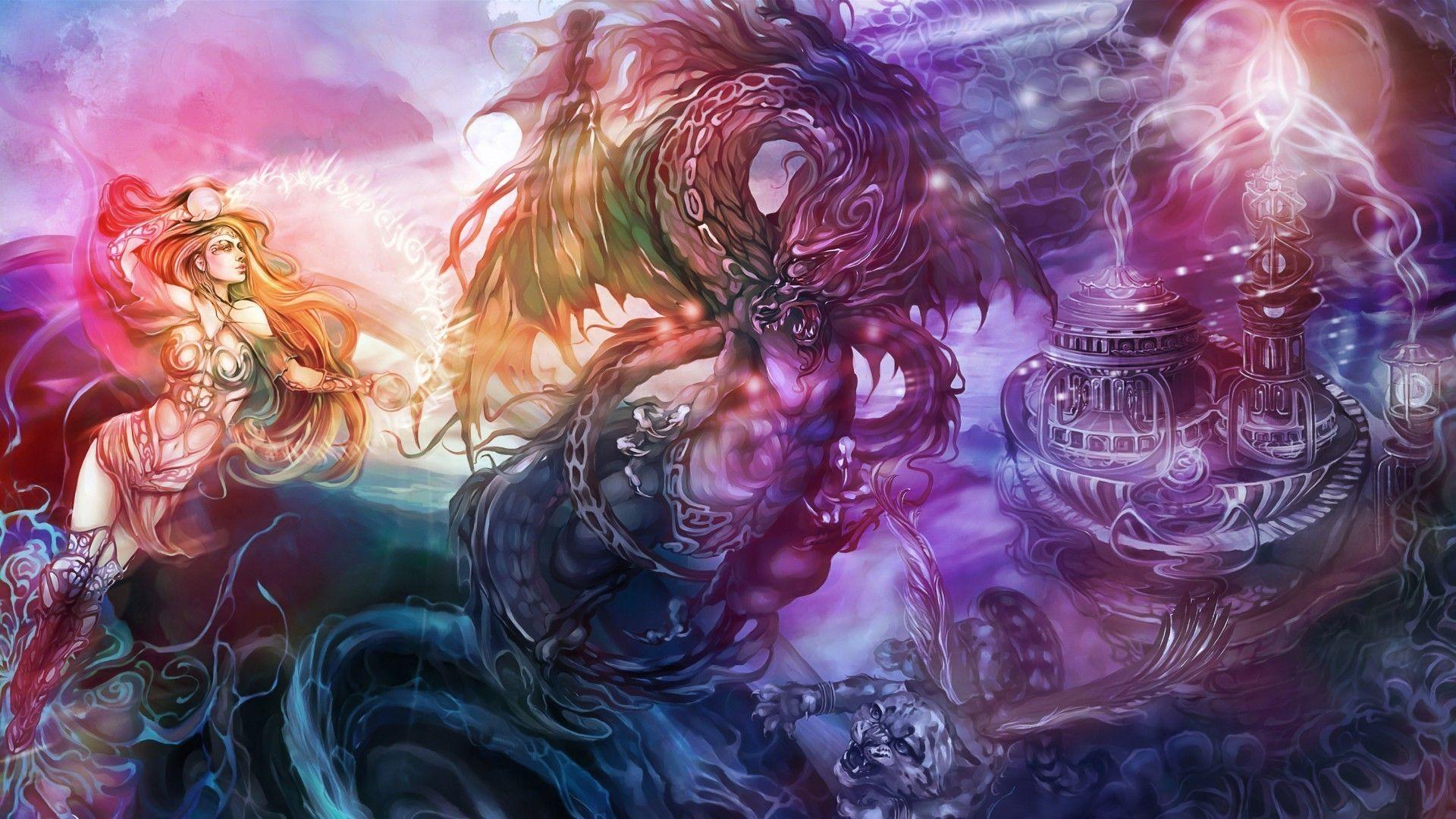 1920x1080 Purple Dragon Wallpaper