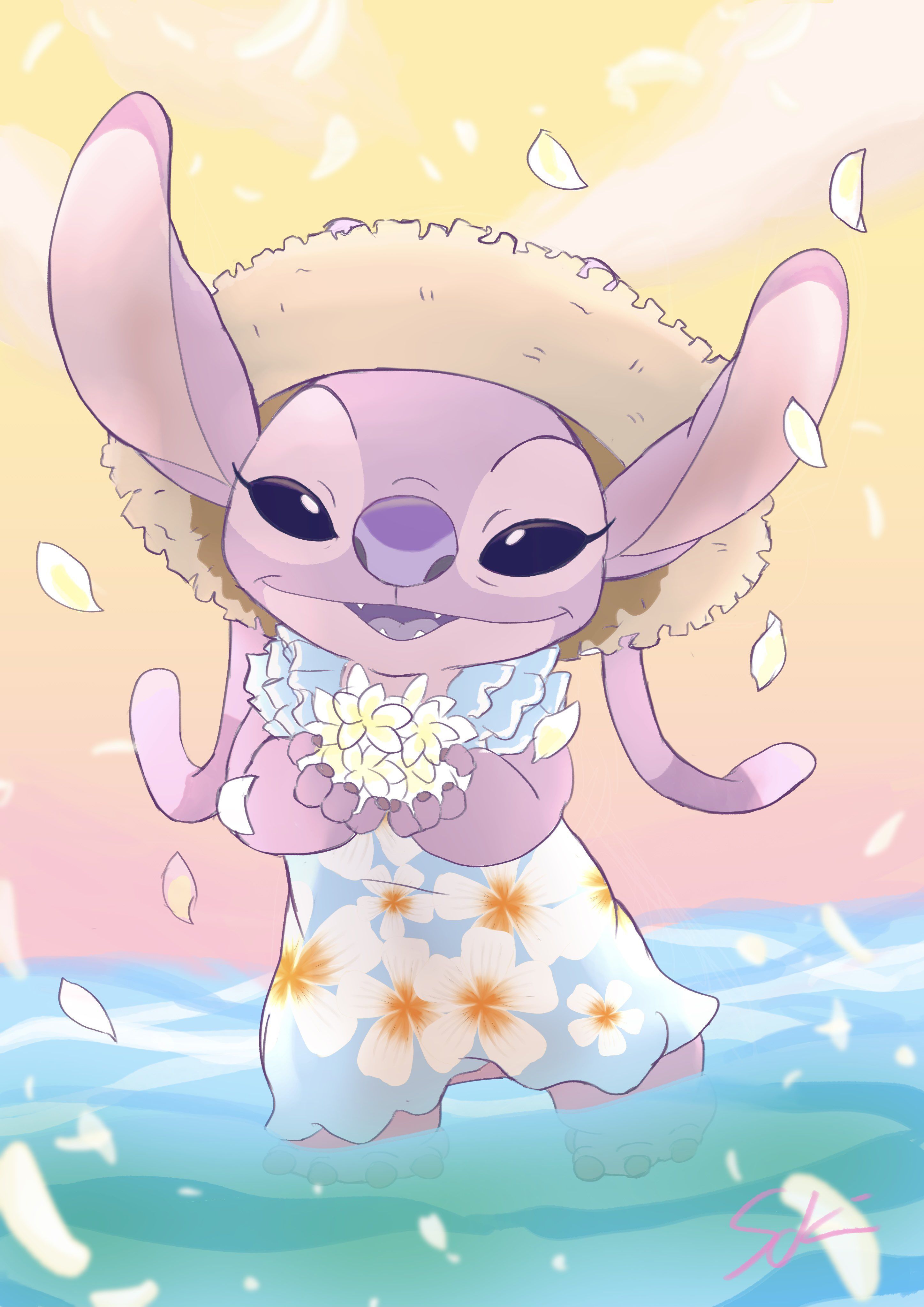2894x4093 stitch), floral print, flower, hat