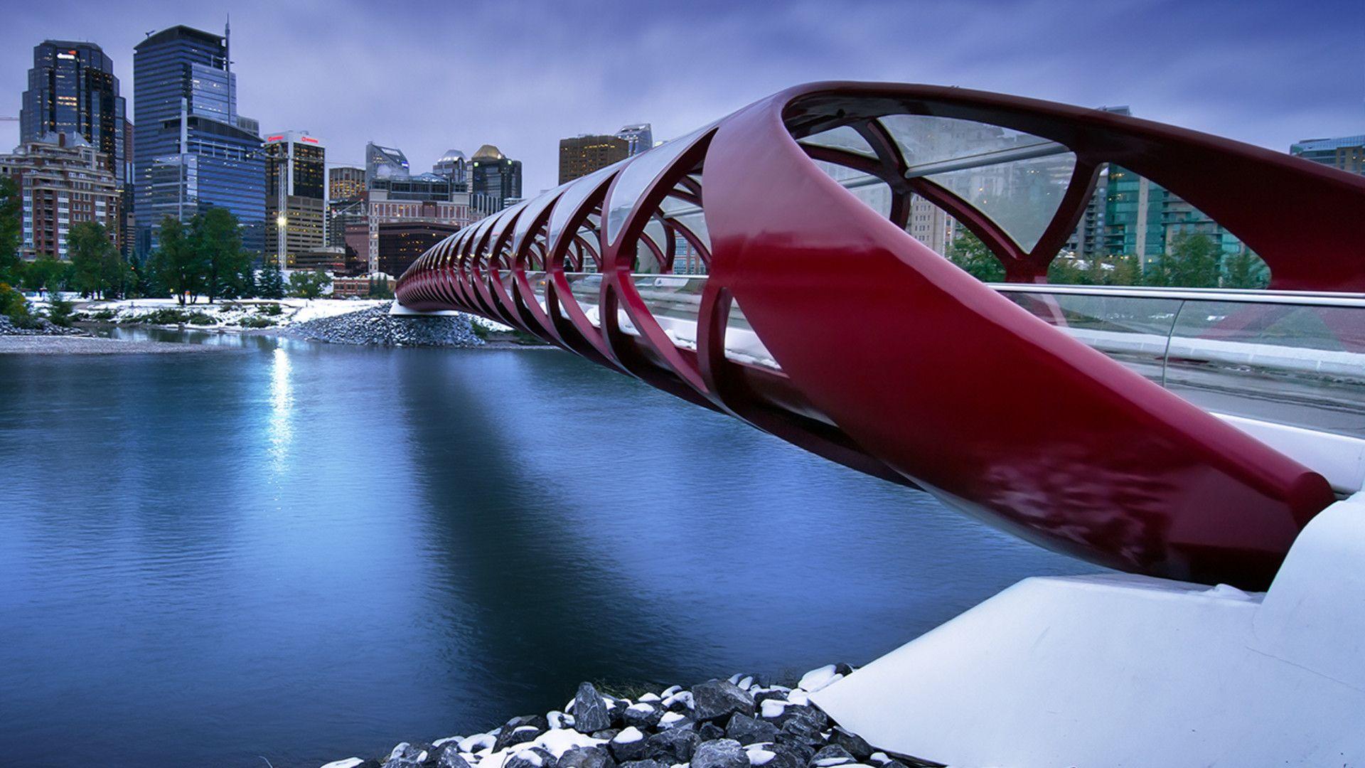 1920x1080 Peace Bridge From Calgary Canada The Beautifully Designed Wallpaper