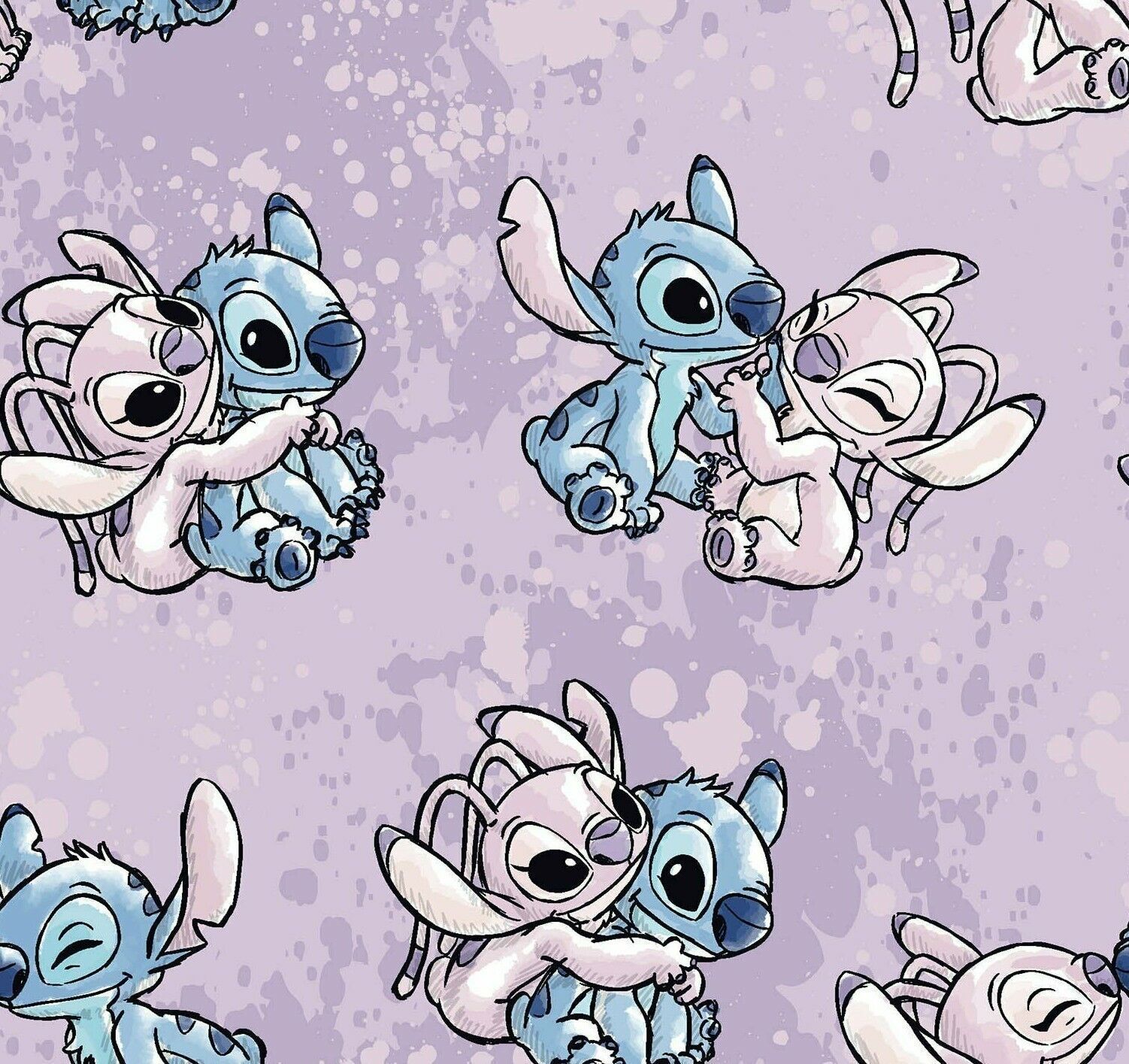 1502x1415 Angel Watercolor Disney Cotton Fabric