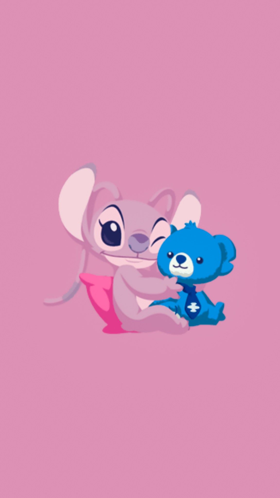 1152x2048 Stitch And Angel BFF Wallpaper