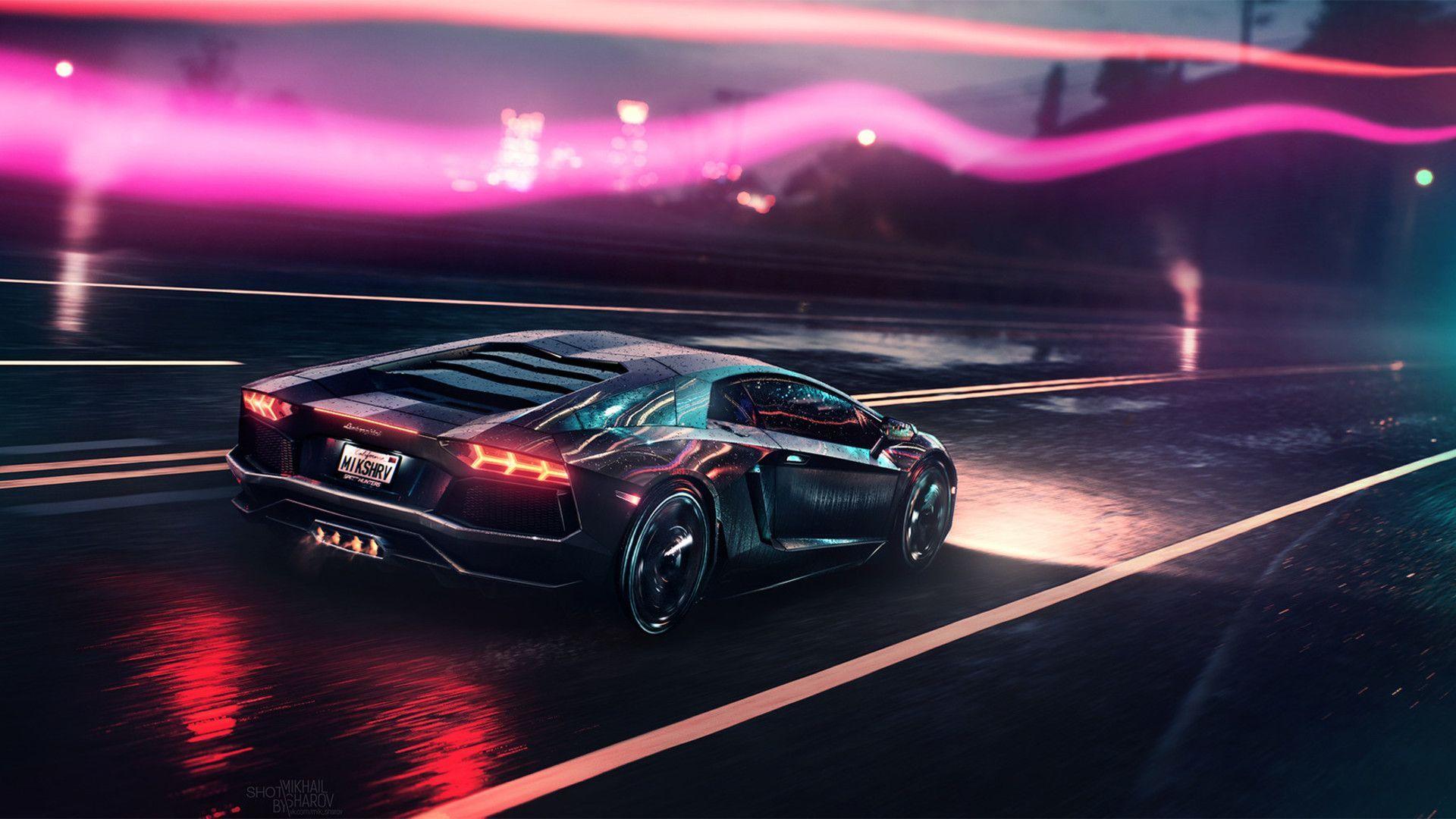 1920x1080 Neon Lamborghini Wallpaper