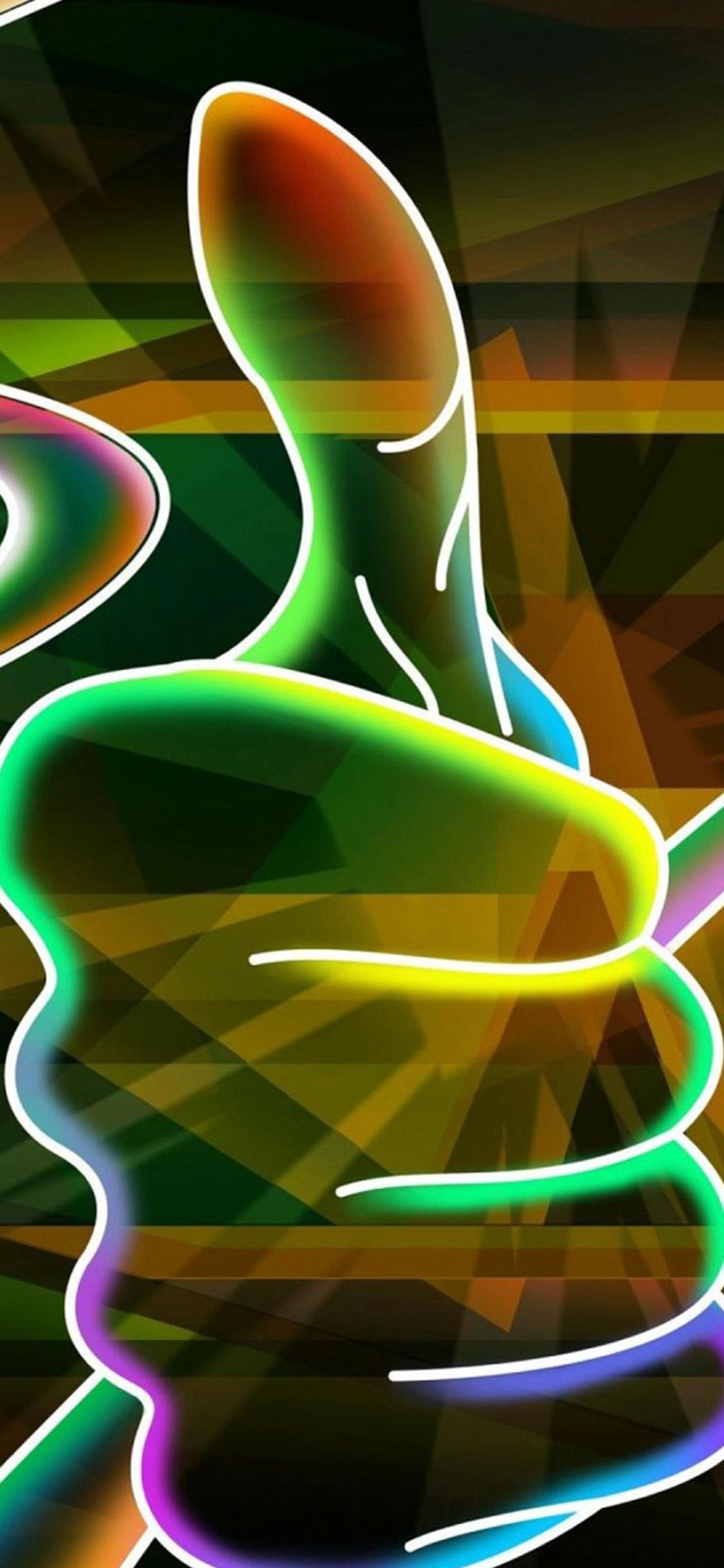1125x2437 3D Neon Hand IPhone X2 Wallpaper Download IPhoneX2Wallpaper