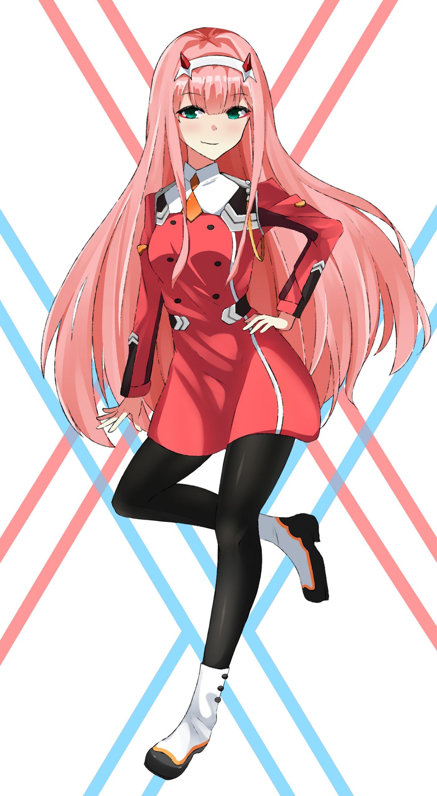 1406x2560 Zero Two Wallpaper