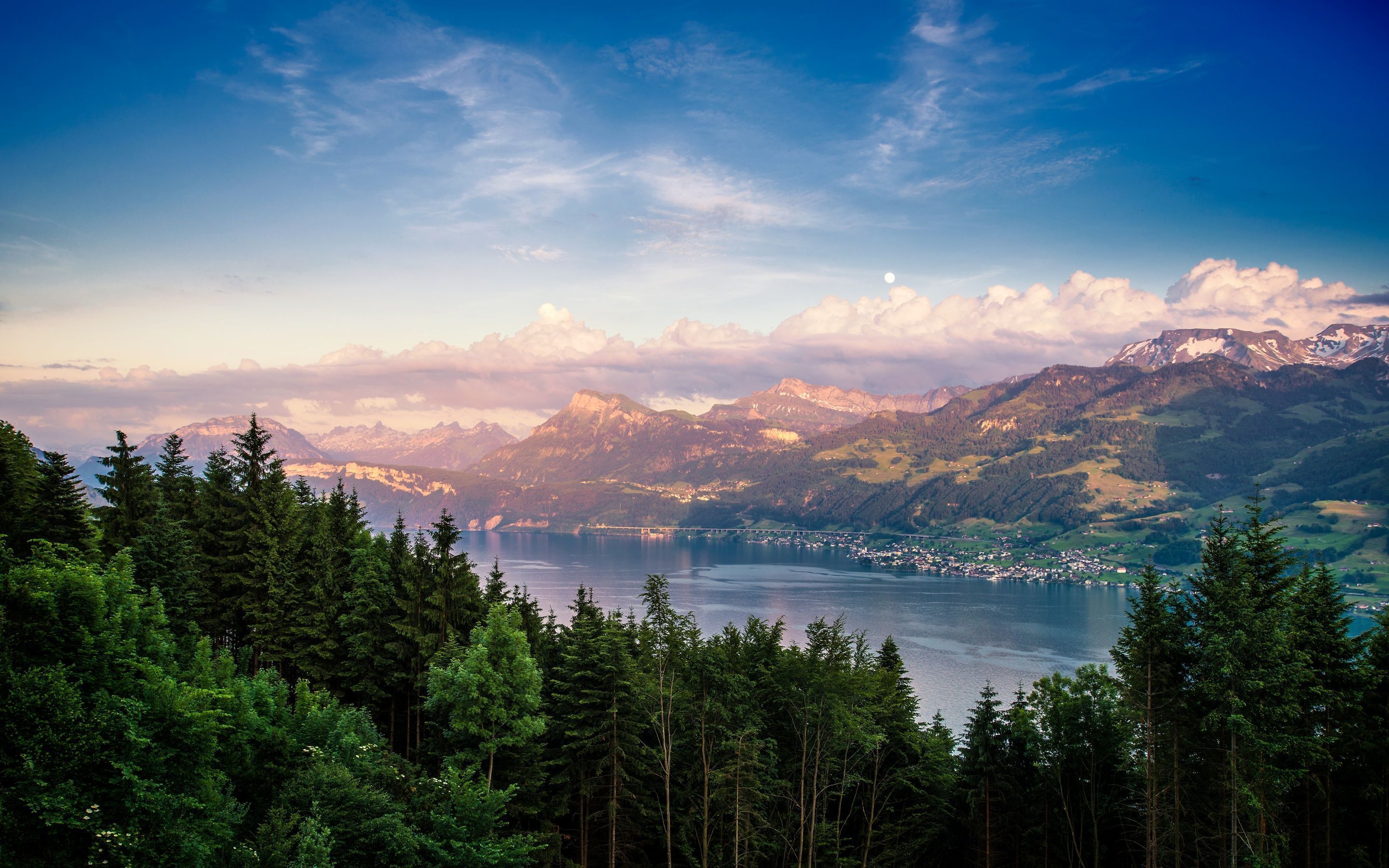 2880x1800 Lake Zurich Wallpaper 4K, Switzerland