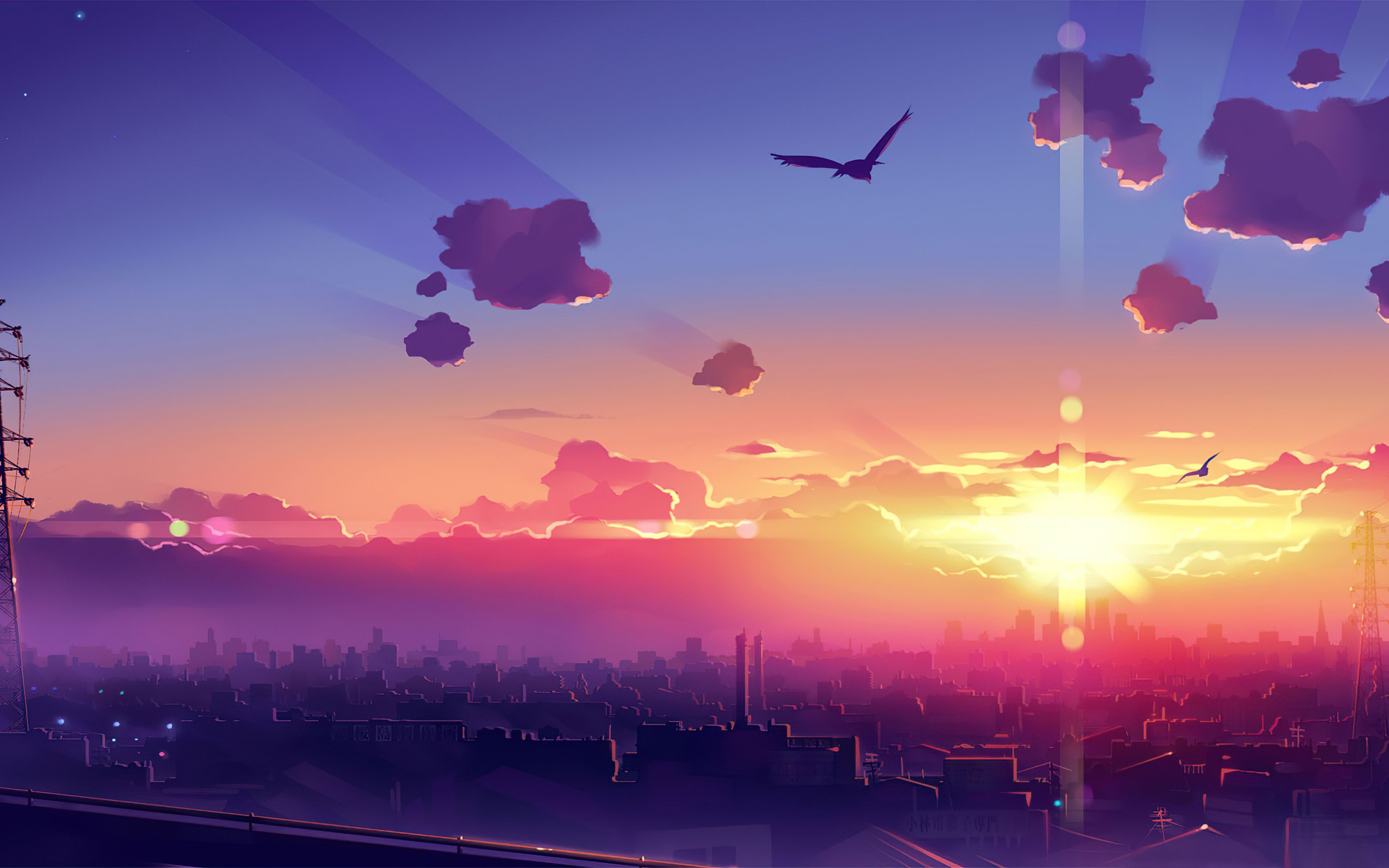 3840x2400 Anime Scenery Sunset 4k [3840x2400] : r