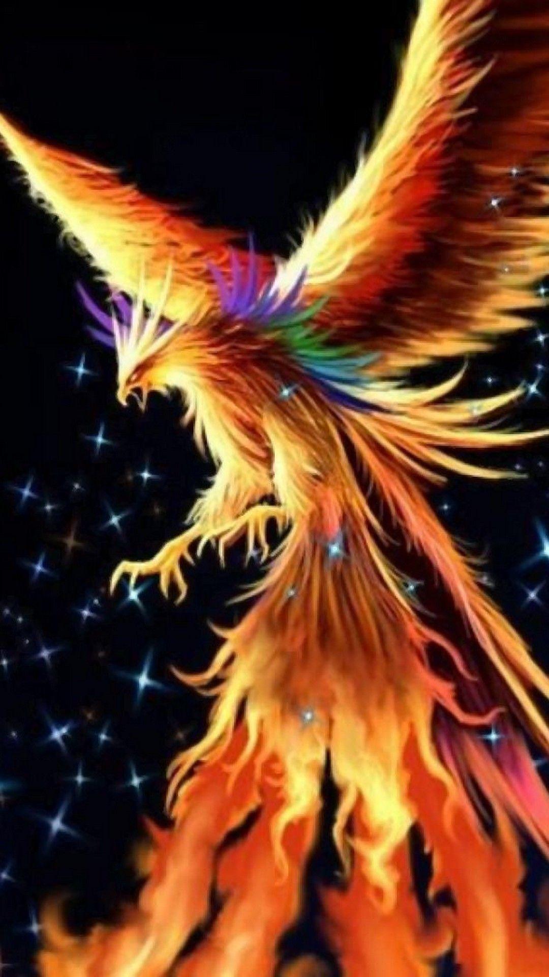 Premium Photo  Illustration of phoenix bird risen from the ashes on black  background