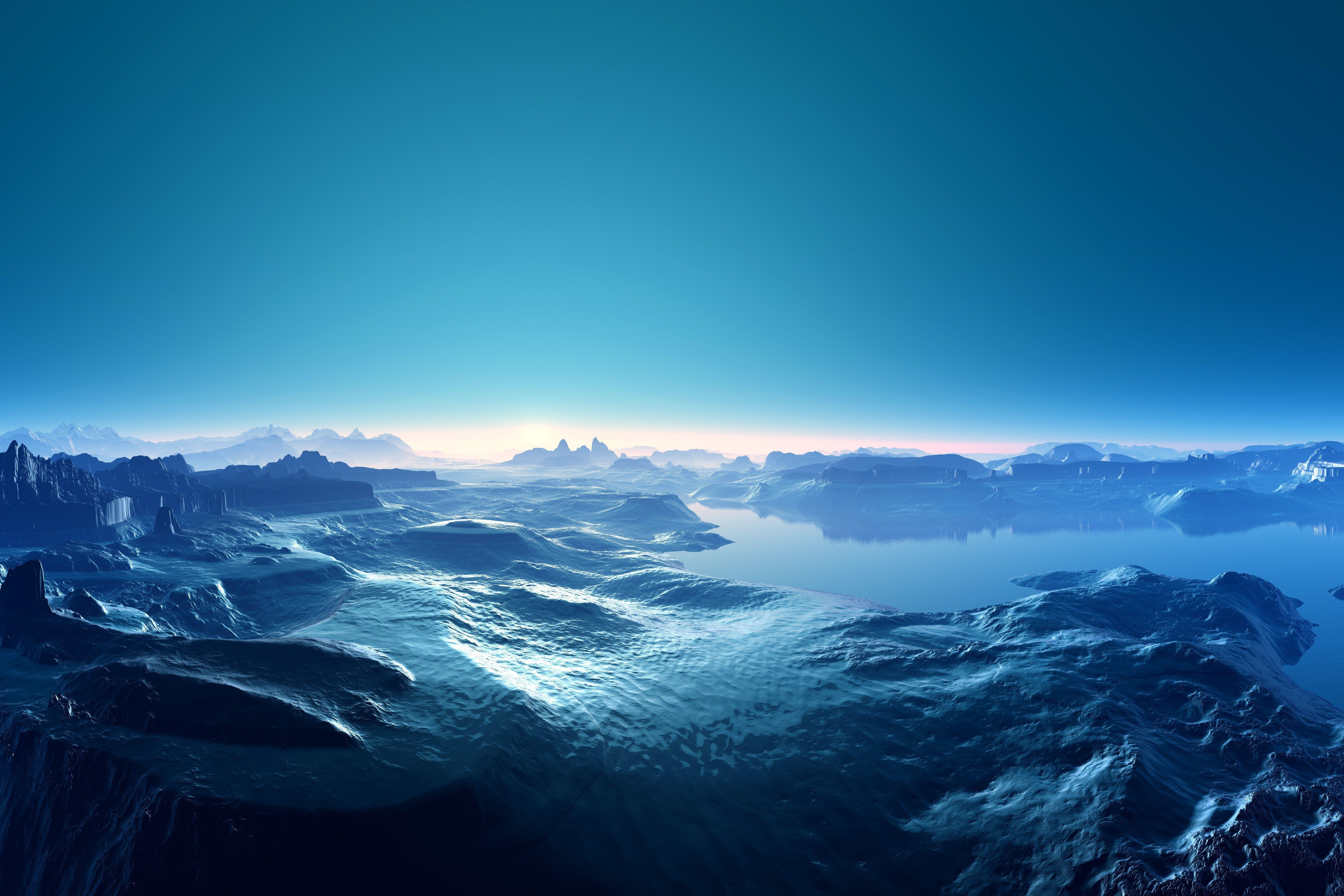 6000x4000 Moon clouds landscapes mountains ocean wallpaper