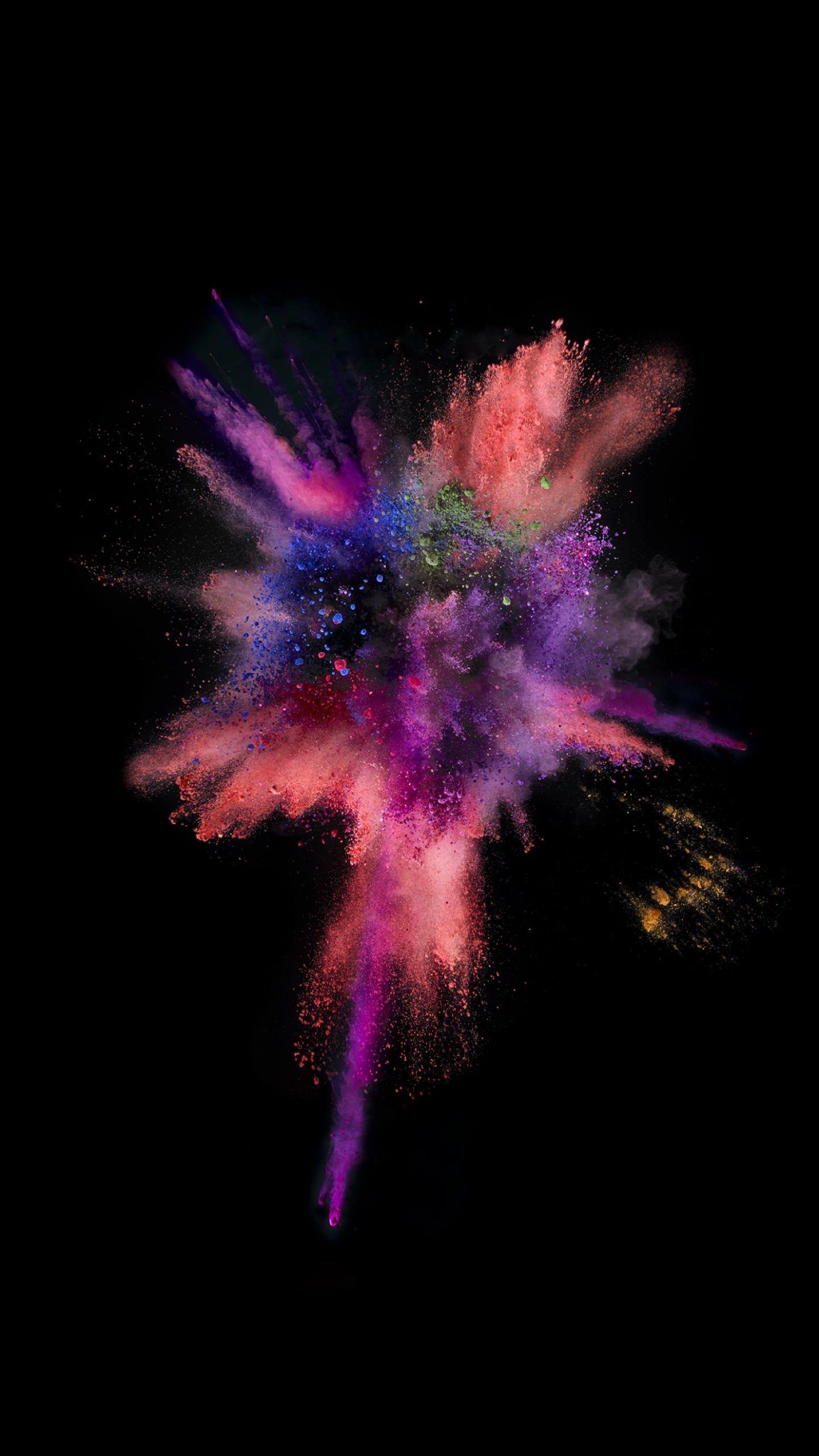 1440x2560 Bursting red and black colorful cool iOS9. wallpaper.sc