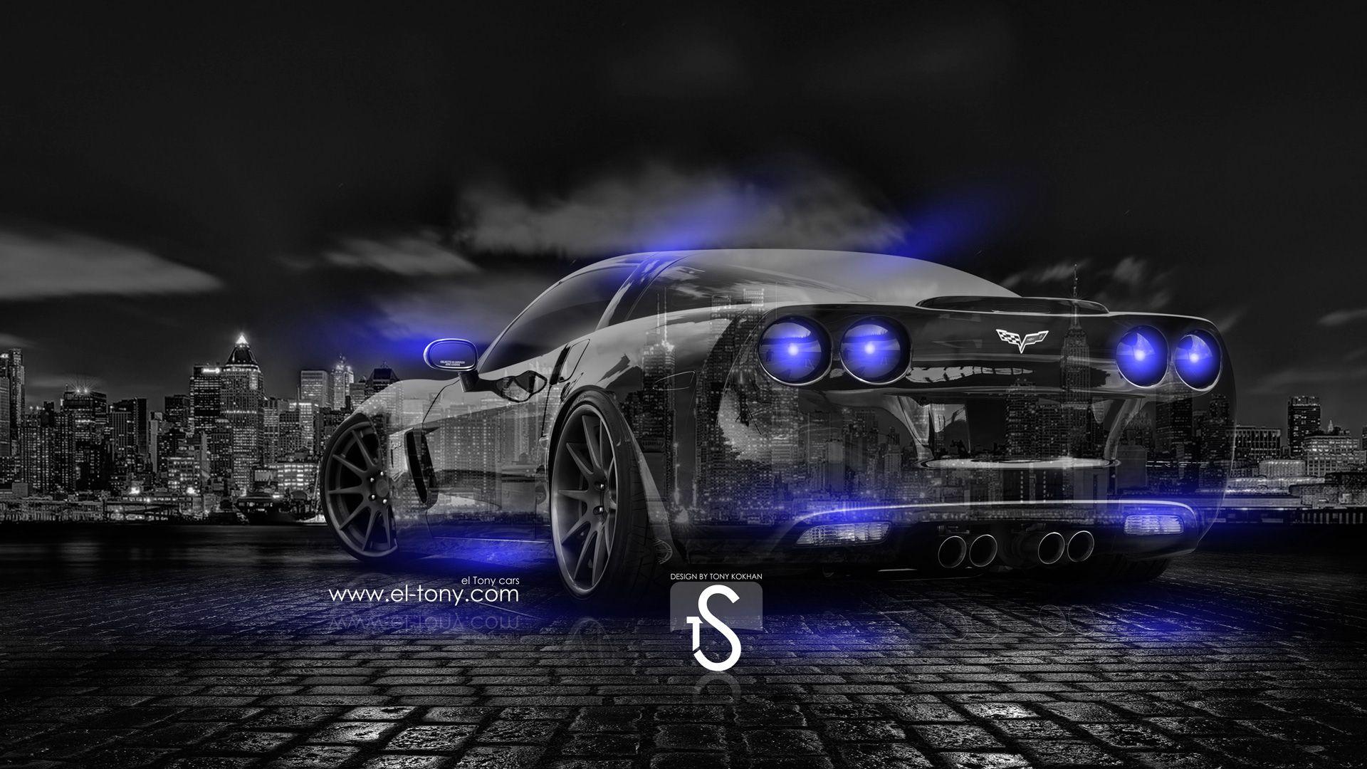 Desktop Wallpaper Smoke Sports Car Black Chevrolet Corvette Hd Image  Picture Background 433979