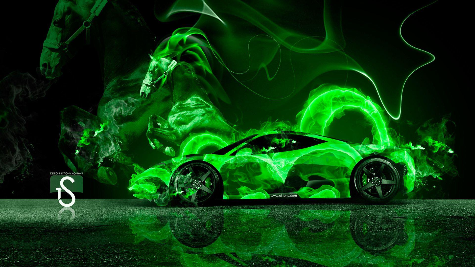 1920x1080 Green Flame Wallpaper