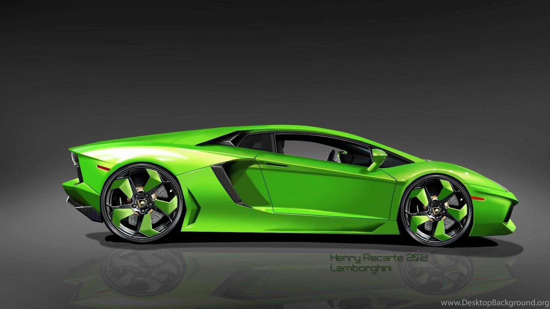 1920x1080 Hình nền Lamborghini màu xanh lá cây Chất lượng cao • Ô tô