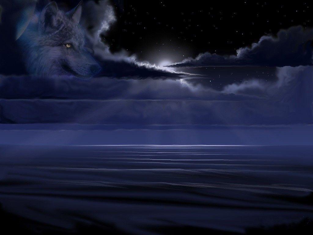 1024x768 Animated Wallpaper Of Nature For Mobile Moon Full HD Pics Ocean Wolf