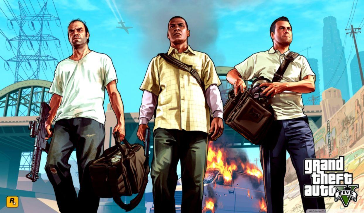 1243x729 Michael Franklin Trevor In Gta 5 Wallpaper HD