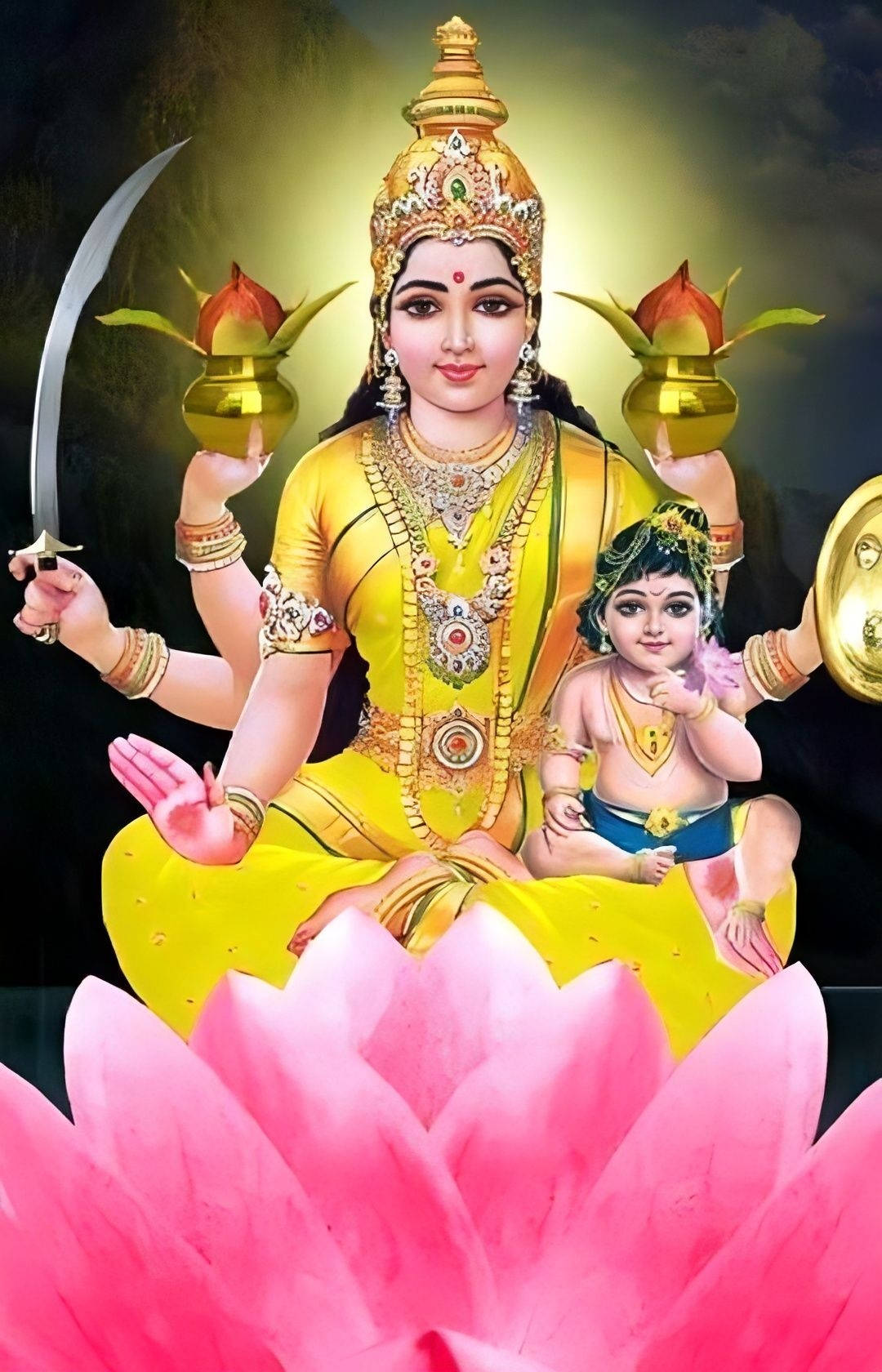 1080x1680 Download Hindu Deity Santana Ashta Lakshmi Wallpaper