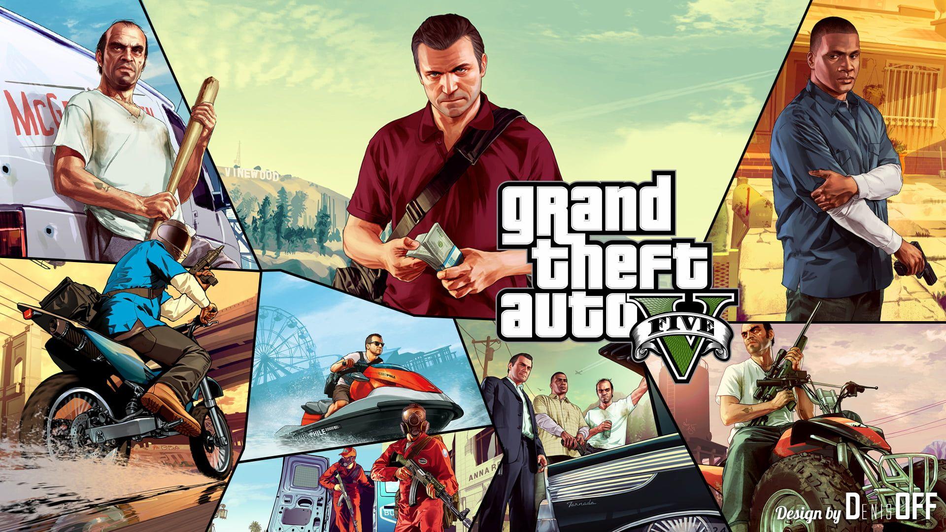 1920x1080 Grand Theft Auto Five game poster HD wallpaper