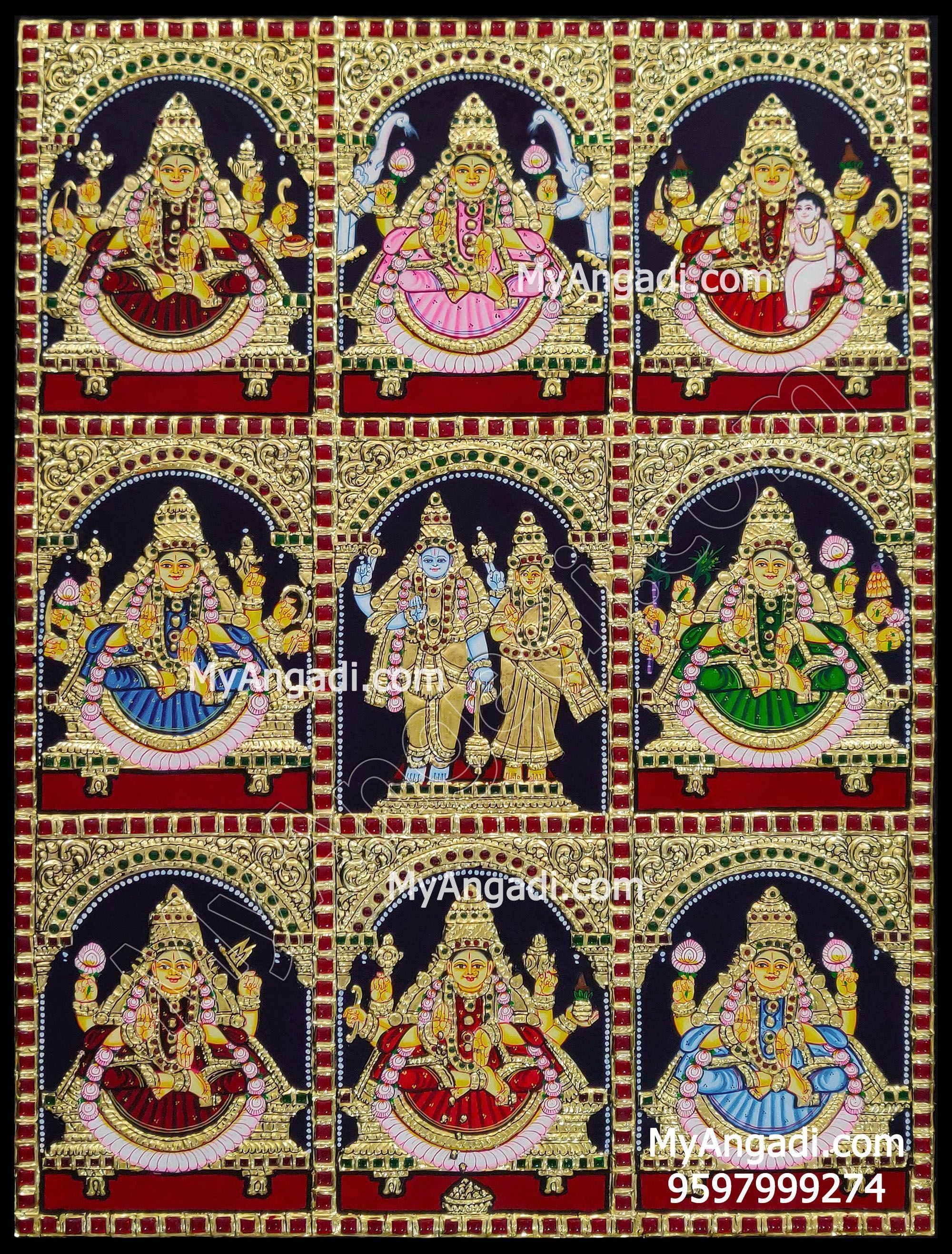 2000x2633 Ashta Lakshmi Tanjore Painting, Buy Ashta Lakshmi Tanjore Paintings, Ashta Lakshmi Tanjore Paintings Online