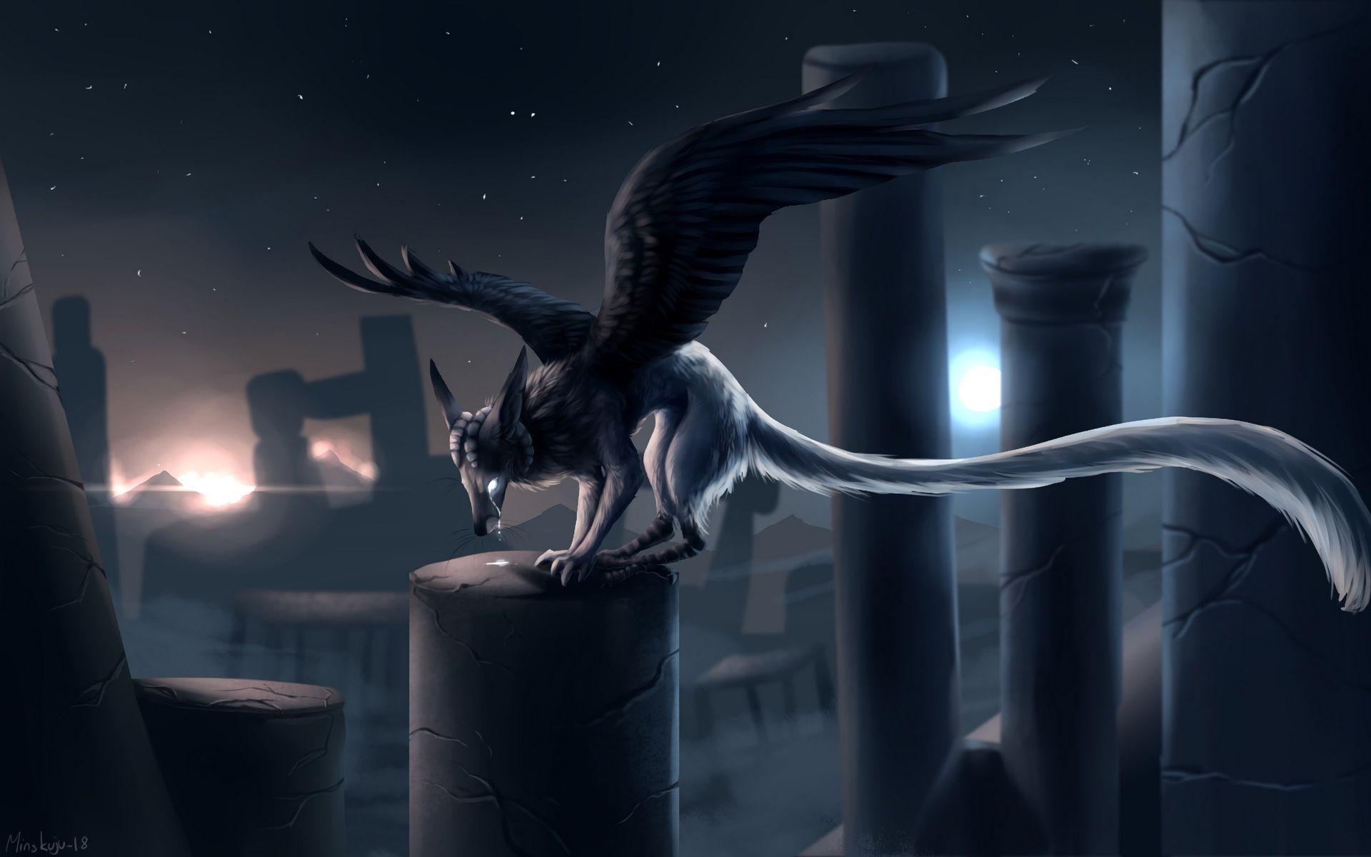 1920x1200 Download wallpaper 1920x1200 creature, wings, fantastic, art