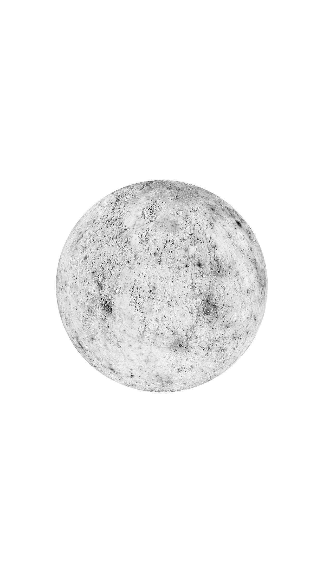 1242x2208 Moon White Minimal Art Space Planet Android wallpaper HD