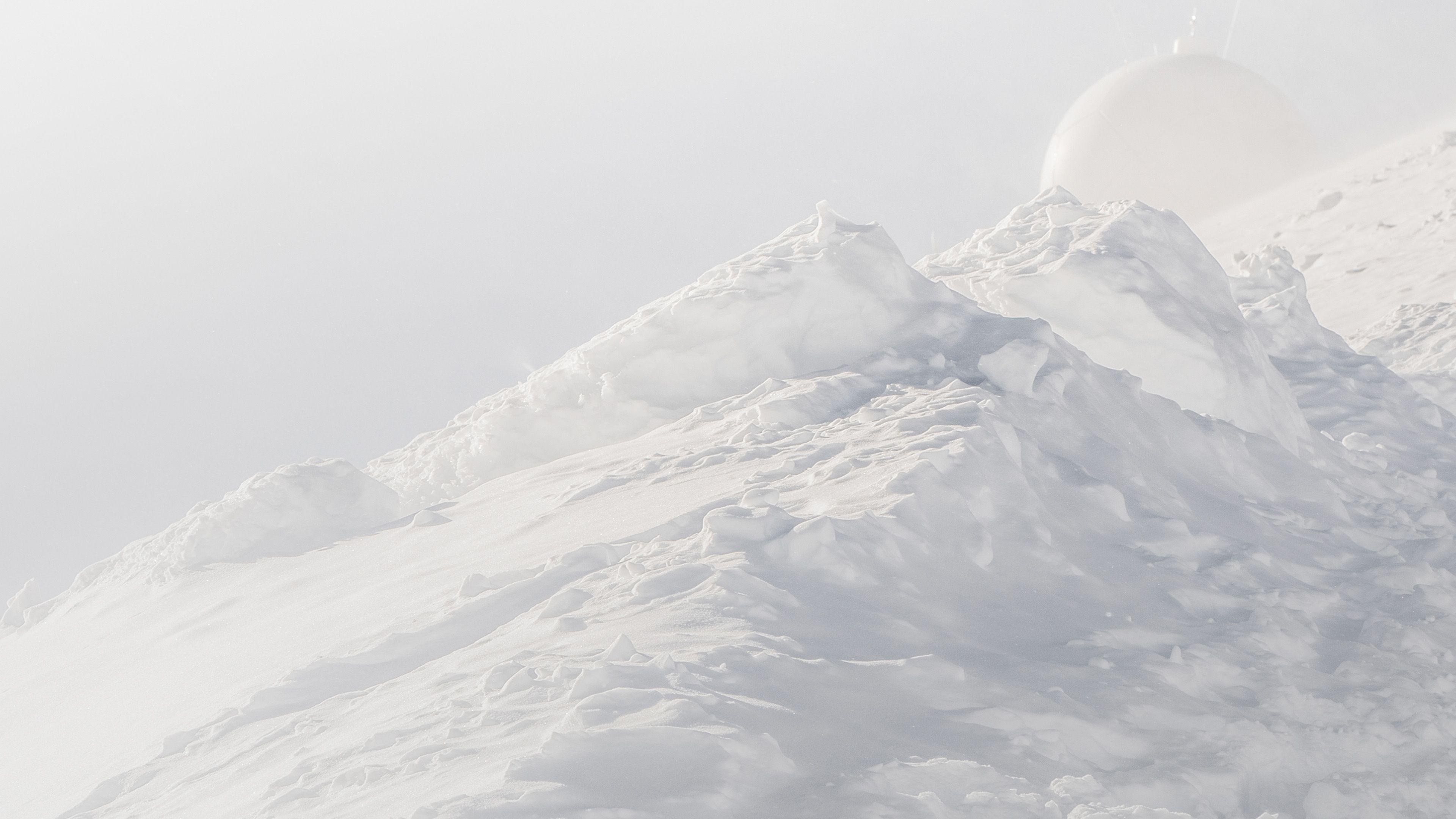 3840x2160 White Mountain Bubble Minimal Illustration Art Wallpaper