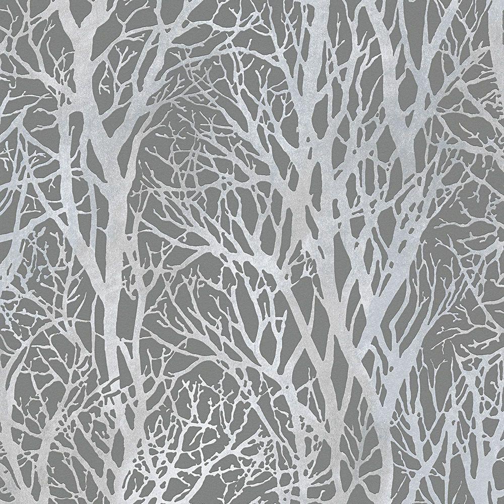 1000x1000 Details about Grey Silver Trees Wallpaper Metallic Woodland Abstract Modern Paste The Wall