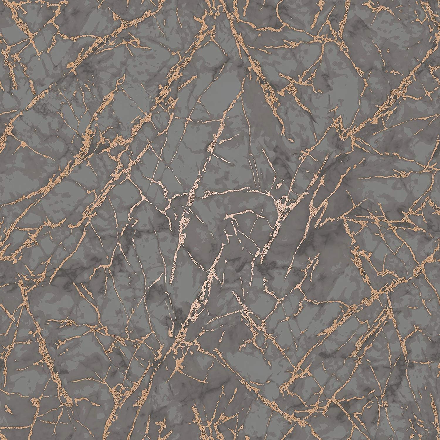1500x1500 Metallic Marble Wallpaper Charcoal and Copper Fine Decor FD42267