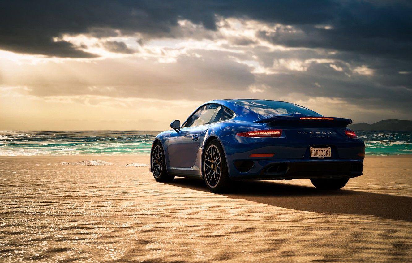 1332x850 Wallpaper sea, beach, blue, Porsche 911 Turbo S image